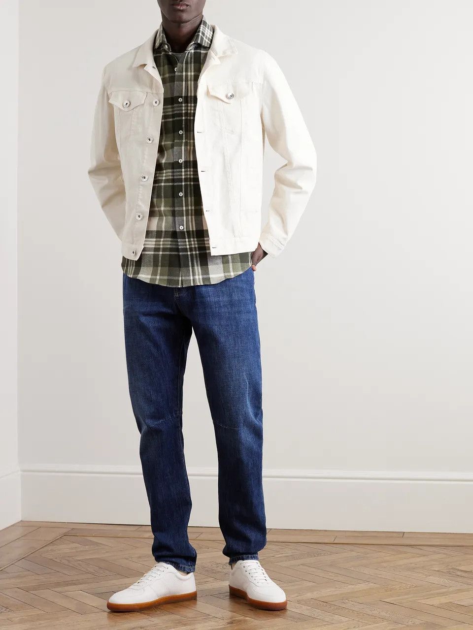 Brunello Cucinelli o1y0526 Denim Jacket in White Size US M / EU 48-50 / 2 - 2 Thumbnail