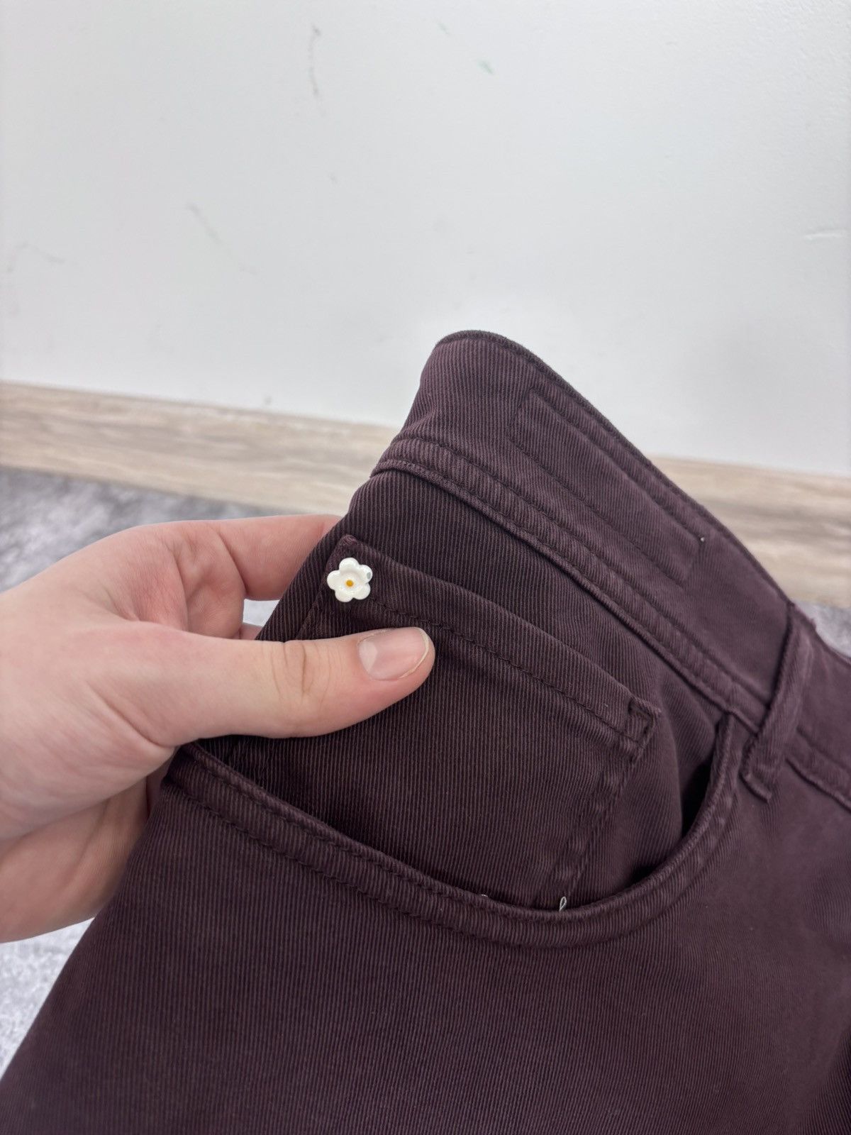 E. Marinella E. Marinella Men’s NWT Burgundy Slim Straight Pants Jeans Size US 30 / EU 46 - 9 Thumbnail