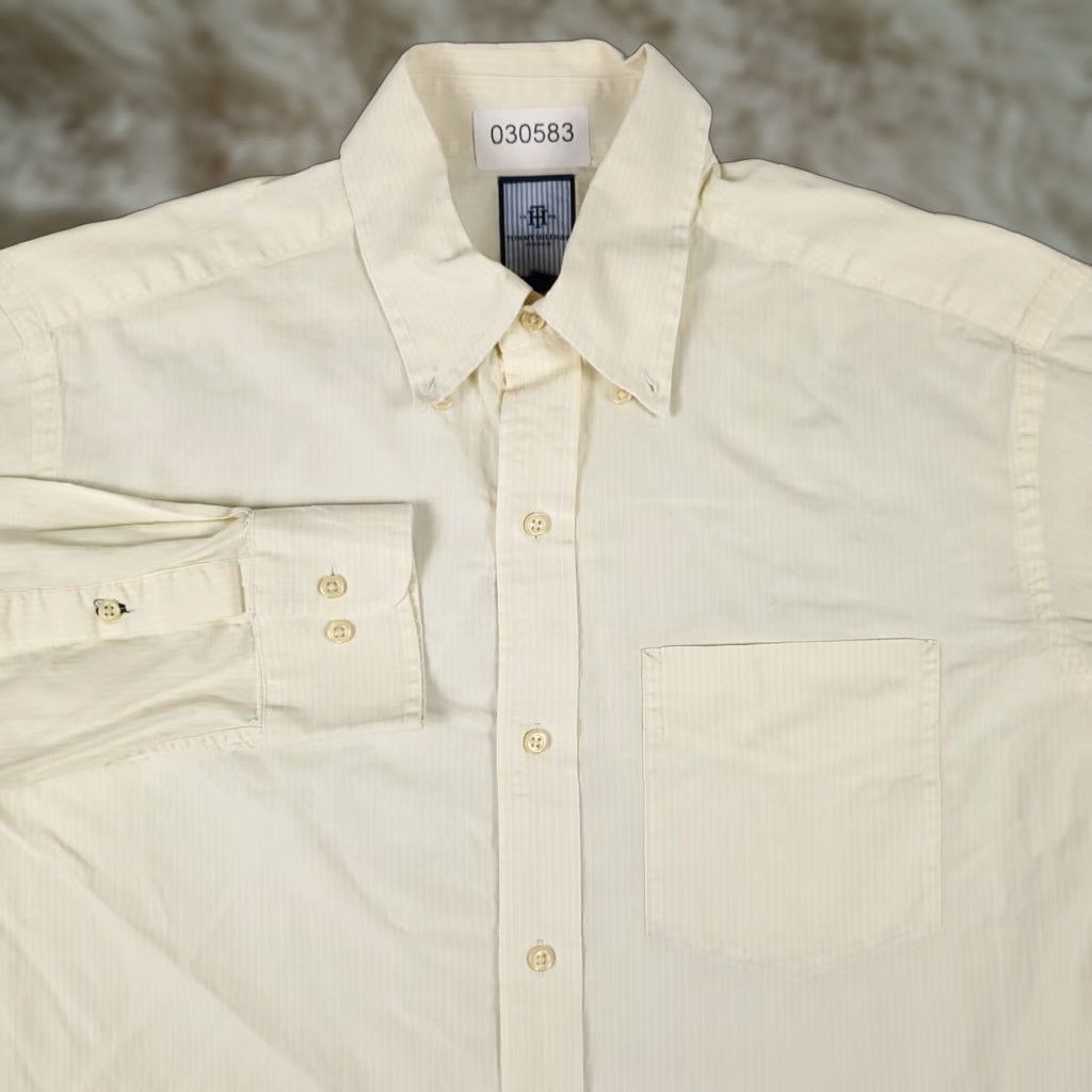 Tommy Hilfiger Tommy Hilfiger Shirt Mens Medium Yellow Striped Button-Up Long Sleeve Casual Modern Preppy Mens Size US M / EU 48-50 / 2 - 1 Thumbnail
