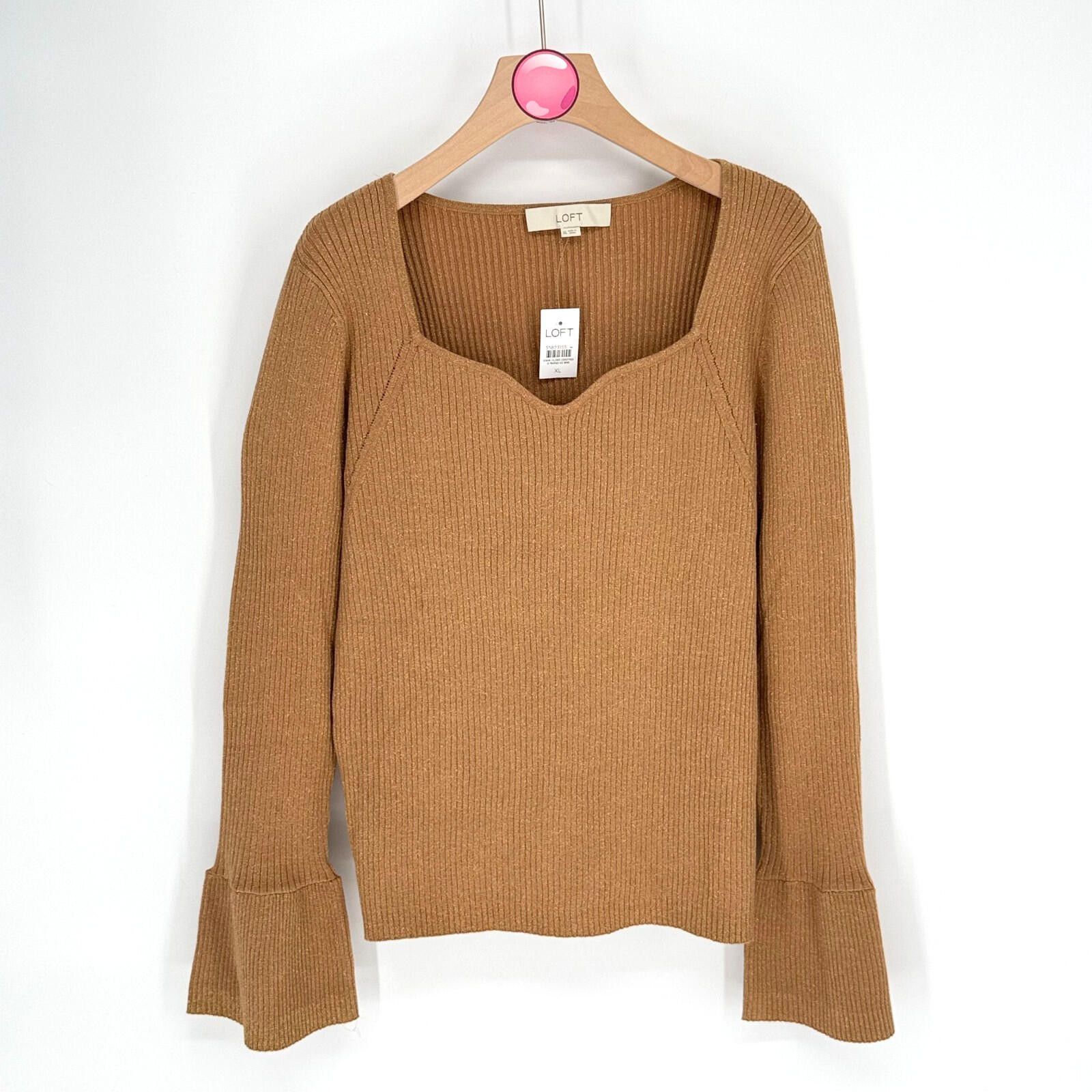 Other LOFT Shimmer Ribbed Sweater Coquette Flare Cuff Camel W - XL Size XL / US 12-14 / IT 48-50 - 1 Thumbnail