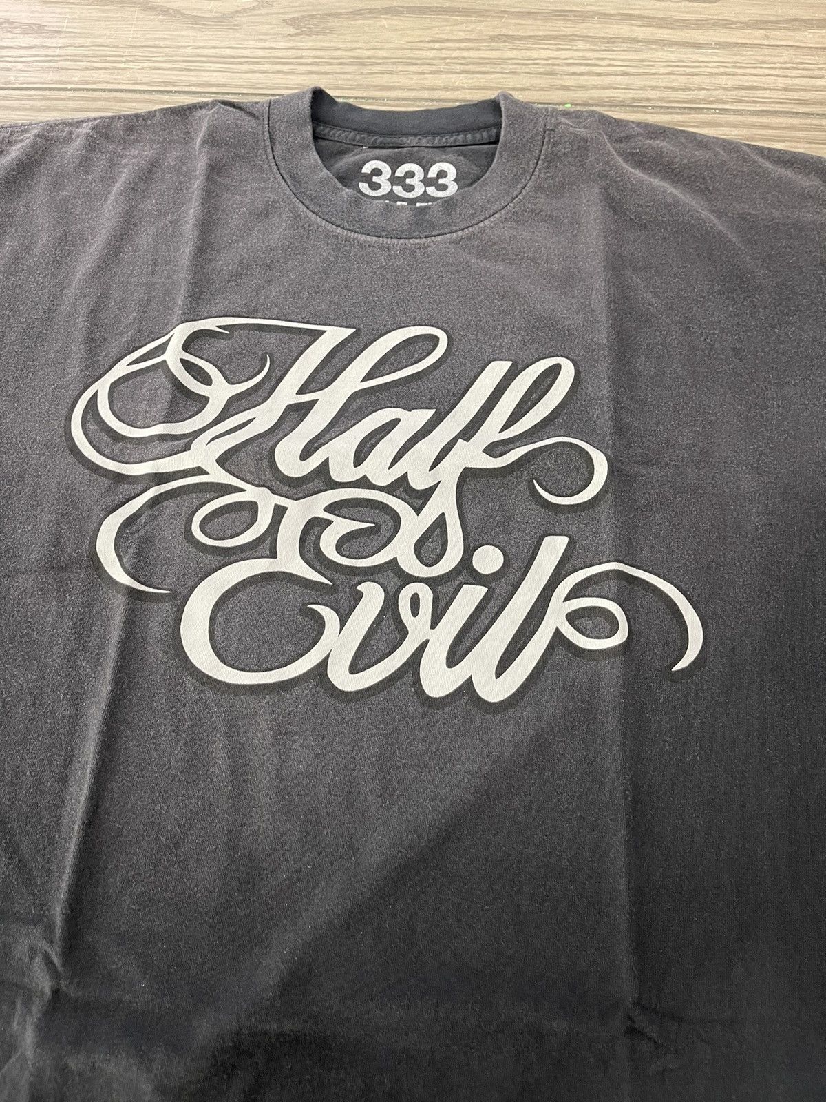 Designer × Half Evil ⚡️ Half Evil 333 Script Tee Shirt Vintage Black 2XL XXL ⚡️ Size US XXL / EU 58 / 5 - 5 Thumbnail