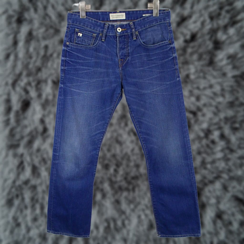 Scotch & Soda Scotch & Soda Rush Jeans Straight Blue W29/L32 Denim Whiskers Faded Men's Size US 29 - 1 Thumbnail