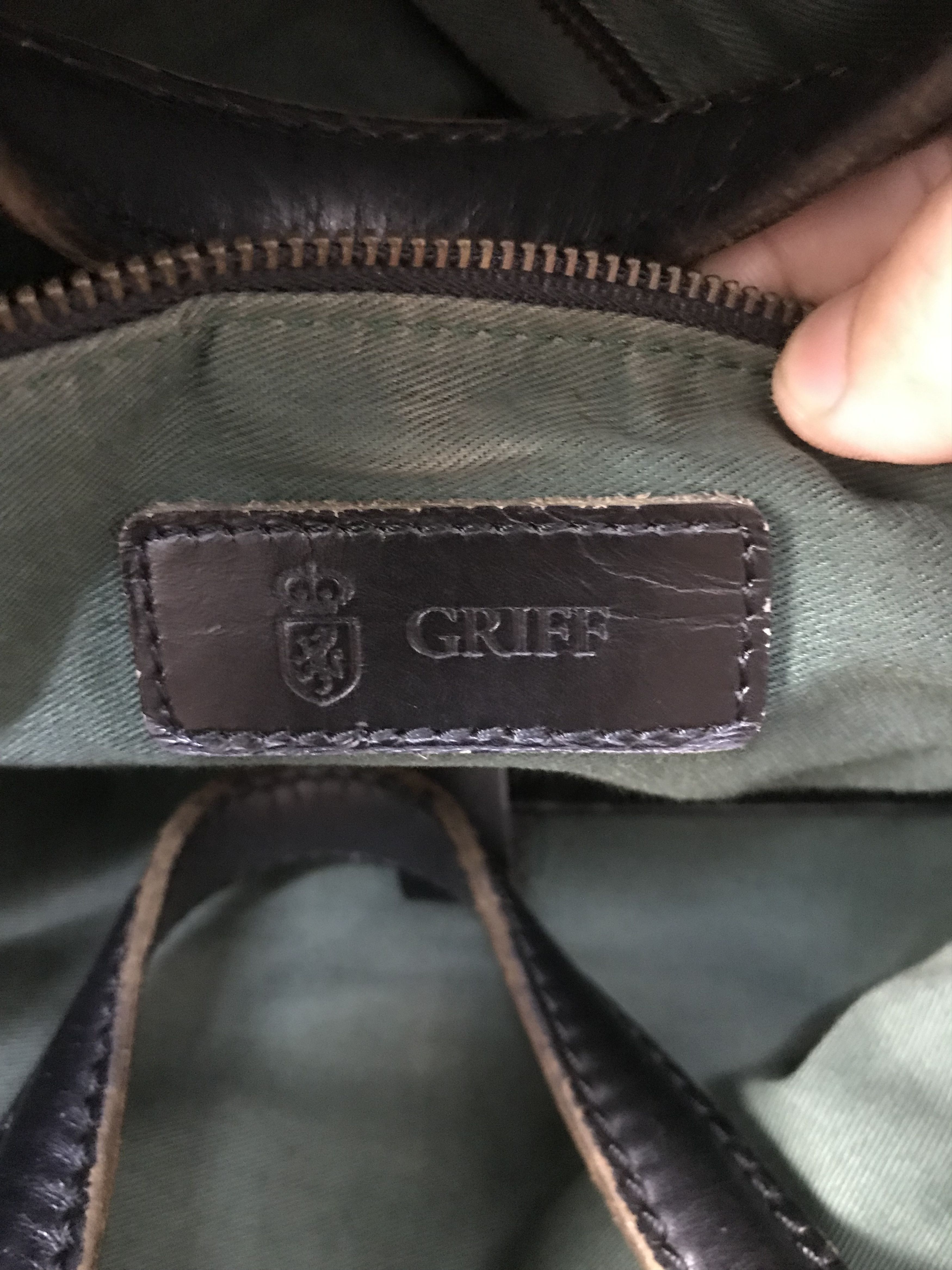 Genuine Leather Griff Black Leather Bag Size ONE SIZE - 8 Thumbnail