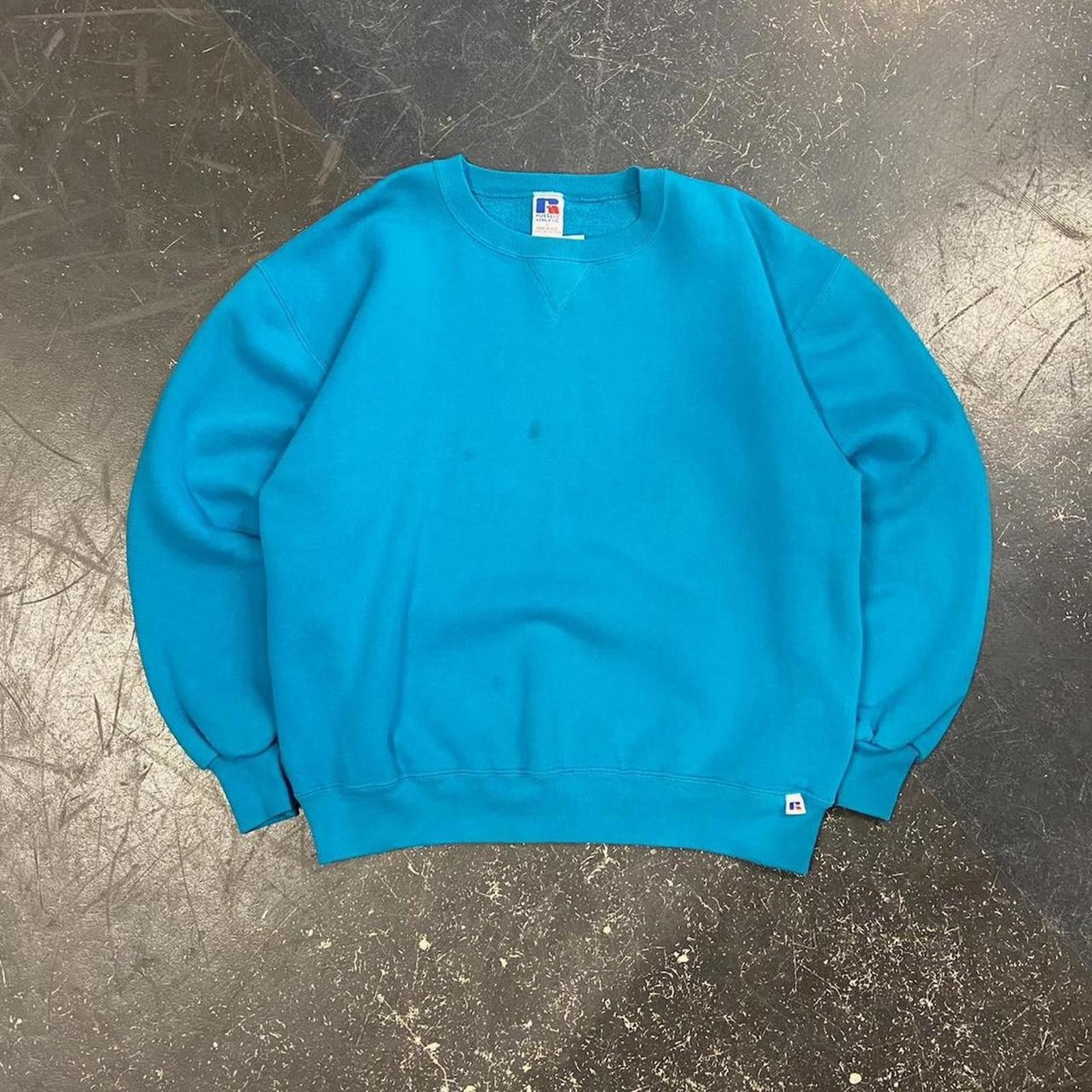 Russell Athletic Vintage 90s Russell Athletic Turquoise Crewneck Size US L / EU 52-54 / 3 - 1 Thumbnail