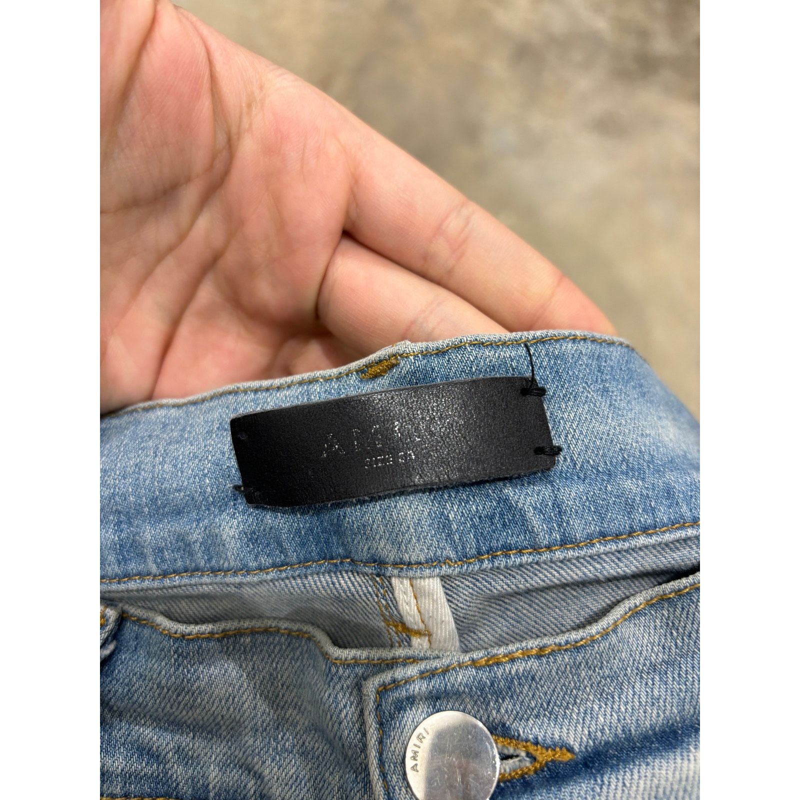 Amiri Amiri Jeans Light Wash Biker Patch Used 33 Size US 33 - 2 Thumbnail