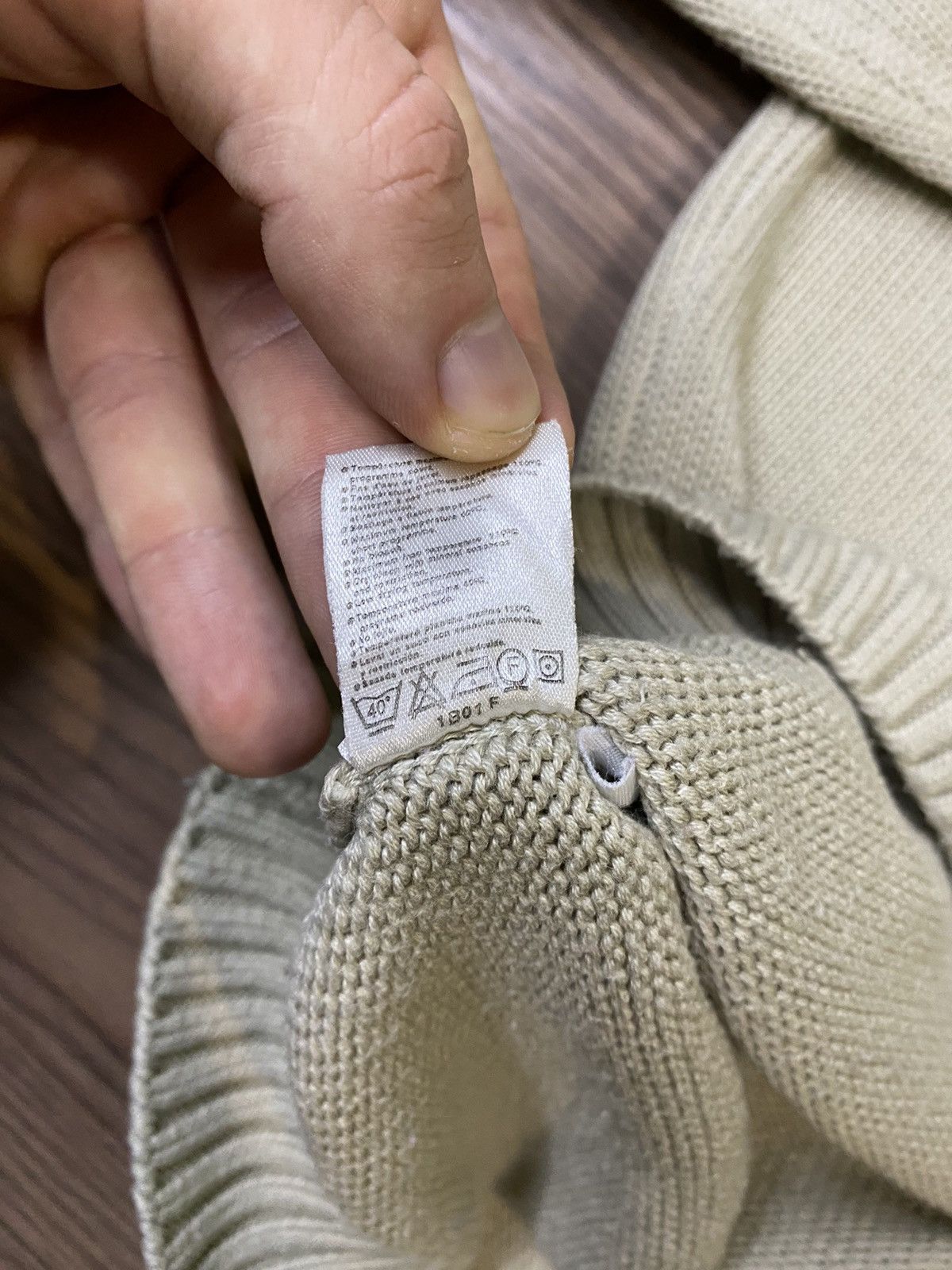 Lacoste × Vintage Vintage Lacoste Classic Knit Sweater Beige Size 6 Size US XL / EU 56 / 4 - 8 Thumbnail