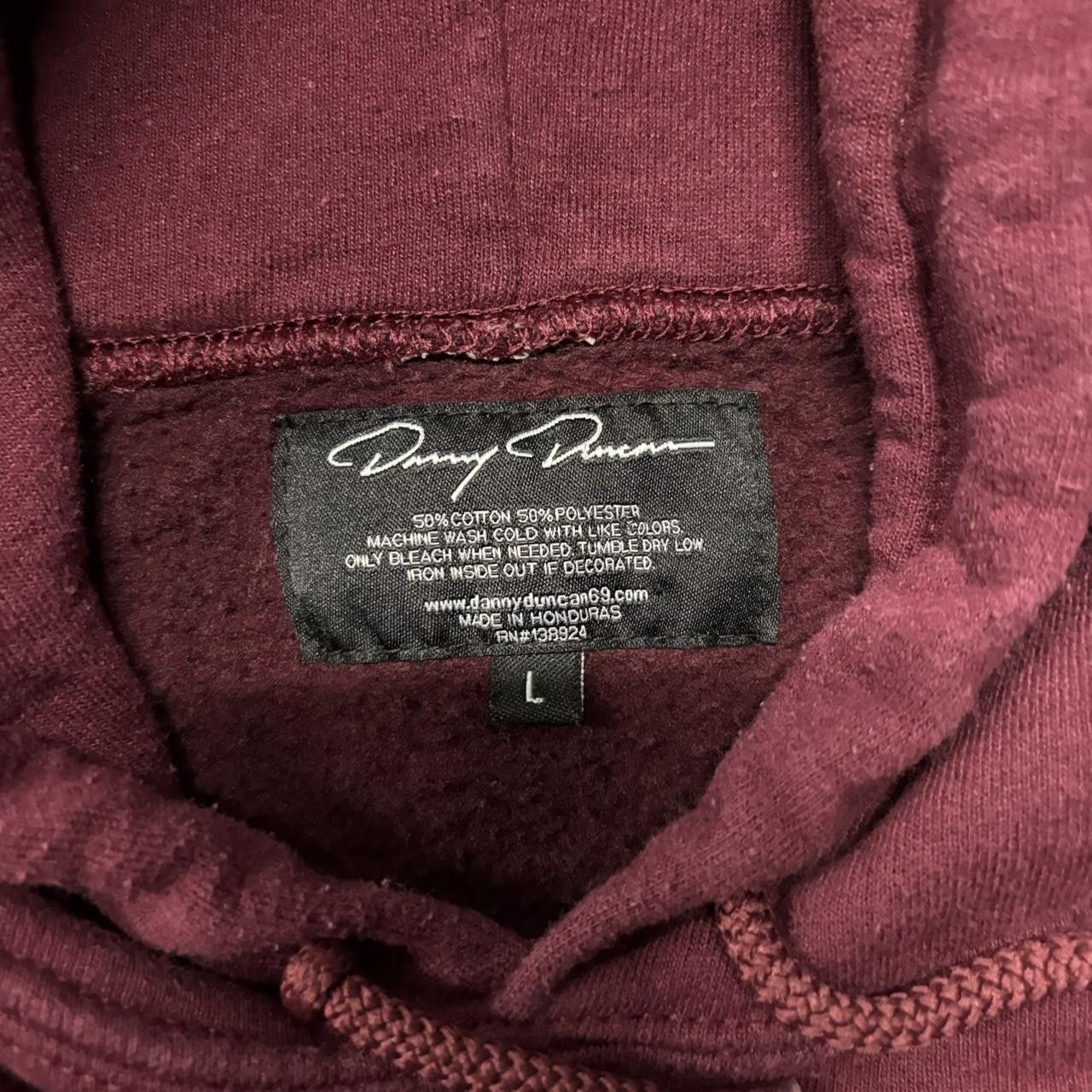 Japanese Brand × Vintage Crazy Vintage Y2K/2000s Burgundy Virginity Rocks Blurry Streetwear Funny Hoodie! Size US L / EU 52-54 / 3 - 6 Thumbnail