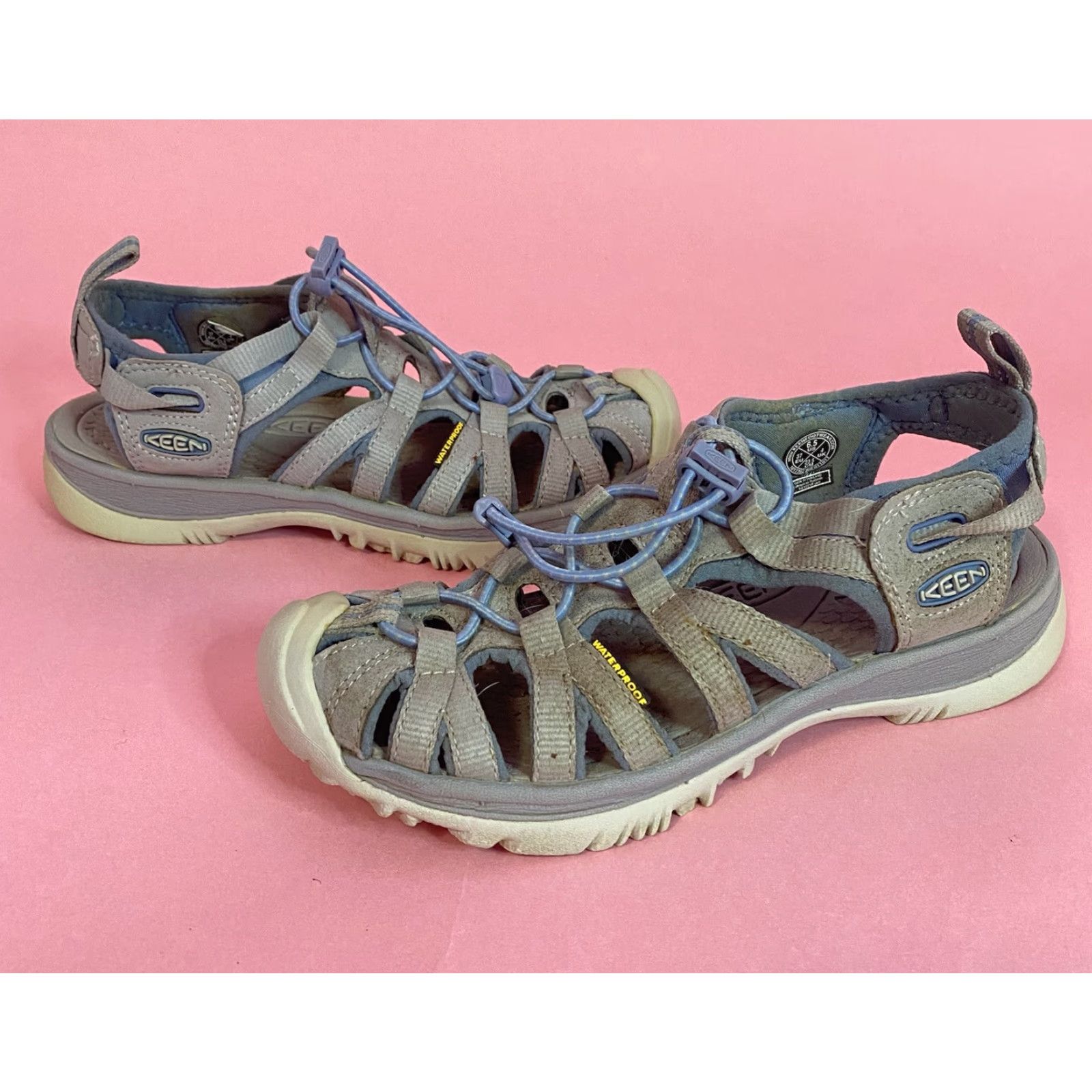 KEEN Keen Women's Whisper Waterproof Sandals Size 6.5 Blue Shadow/Alloy 1017357 Pair Size US 4 / IT 34 - 2 Thumbnail