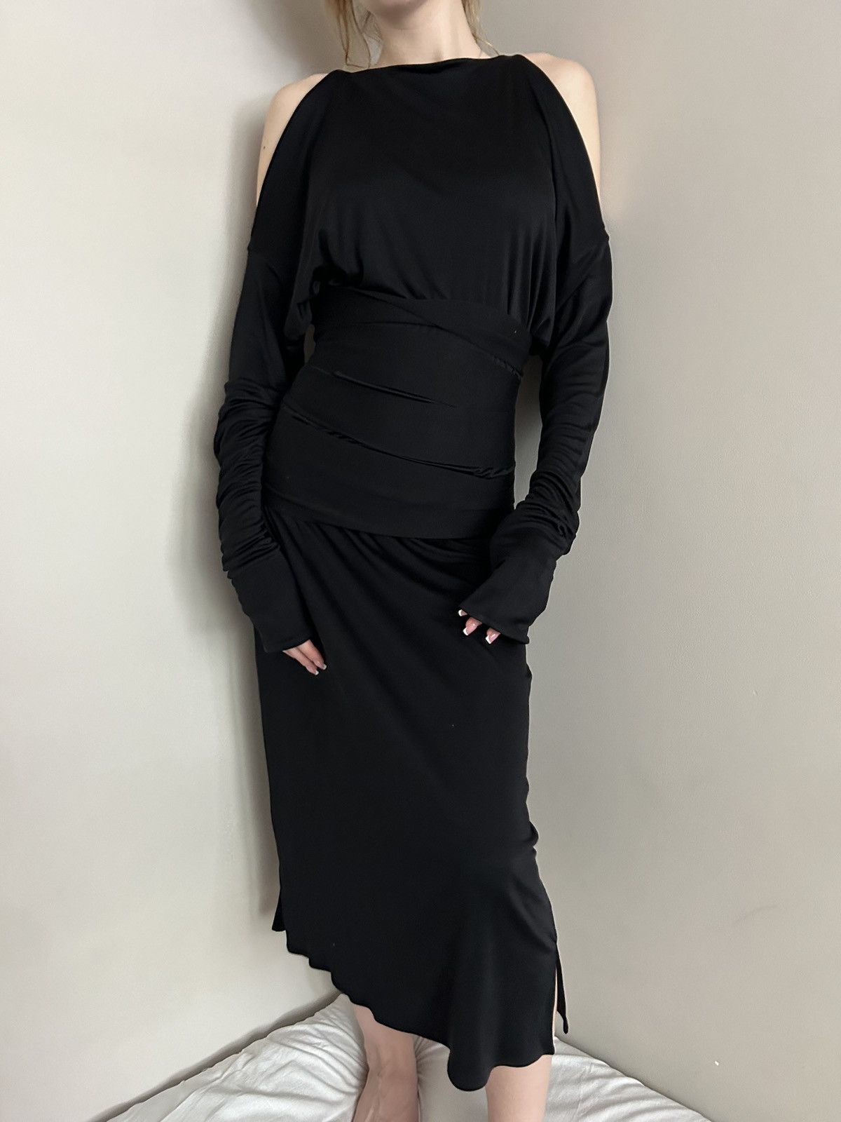 Yves Saint Laurent SS01 Vintage Tom Ford for YSL Runway Dress with Bondage Belt Size M / US 6-8 / IT 42-44 - 6 Thumbnail