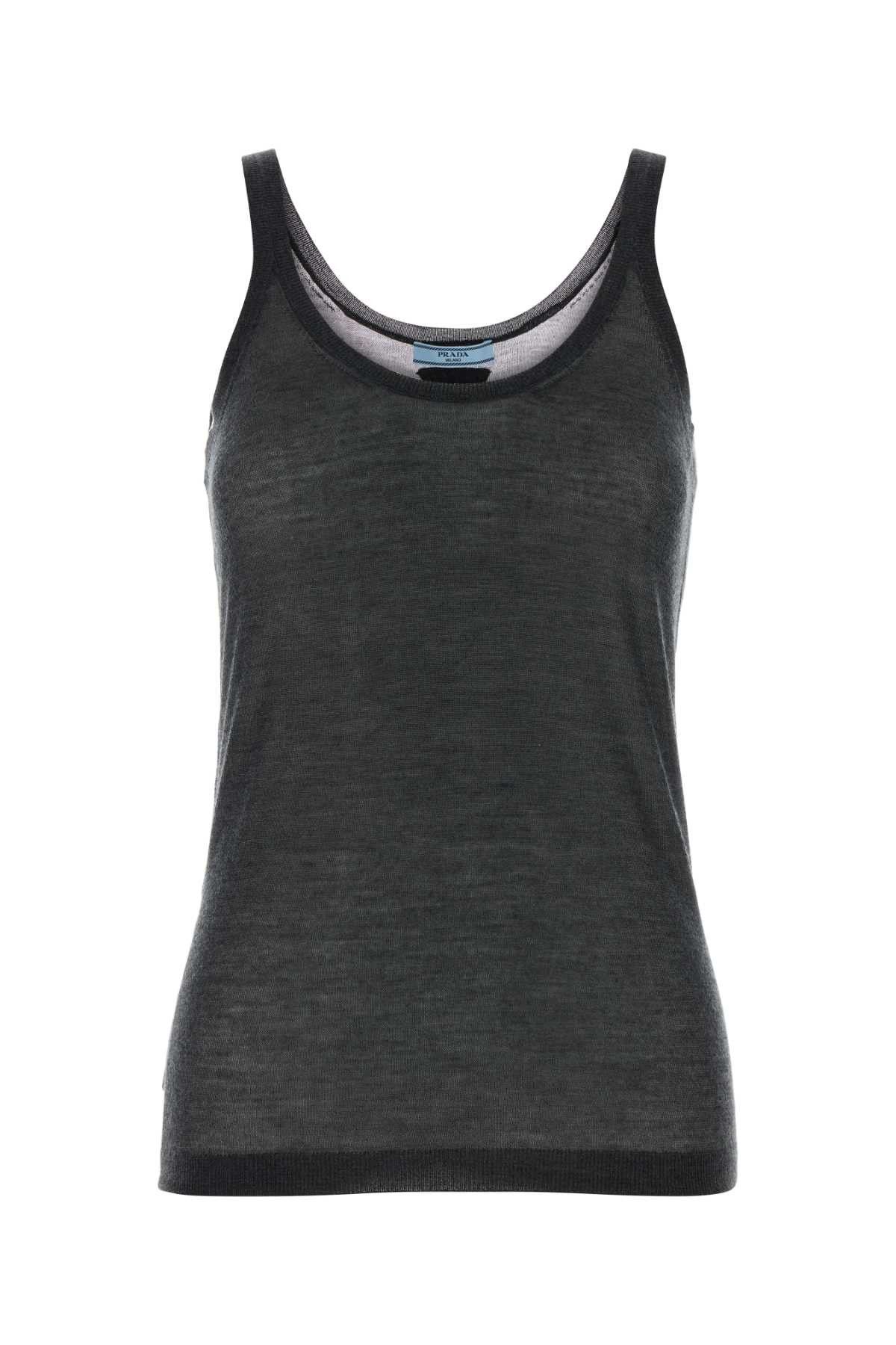 Prada Graphite Cashmere Blend Tank Top Size M / US 6-8 / IT 42-44 - 1 Thumbnail