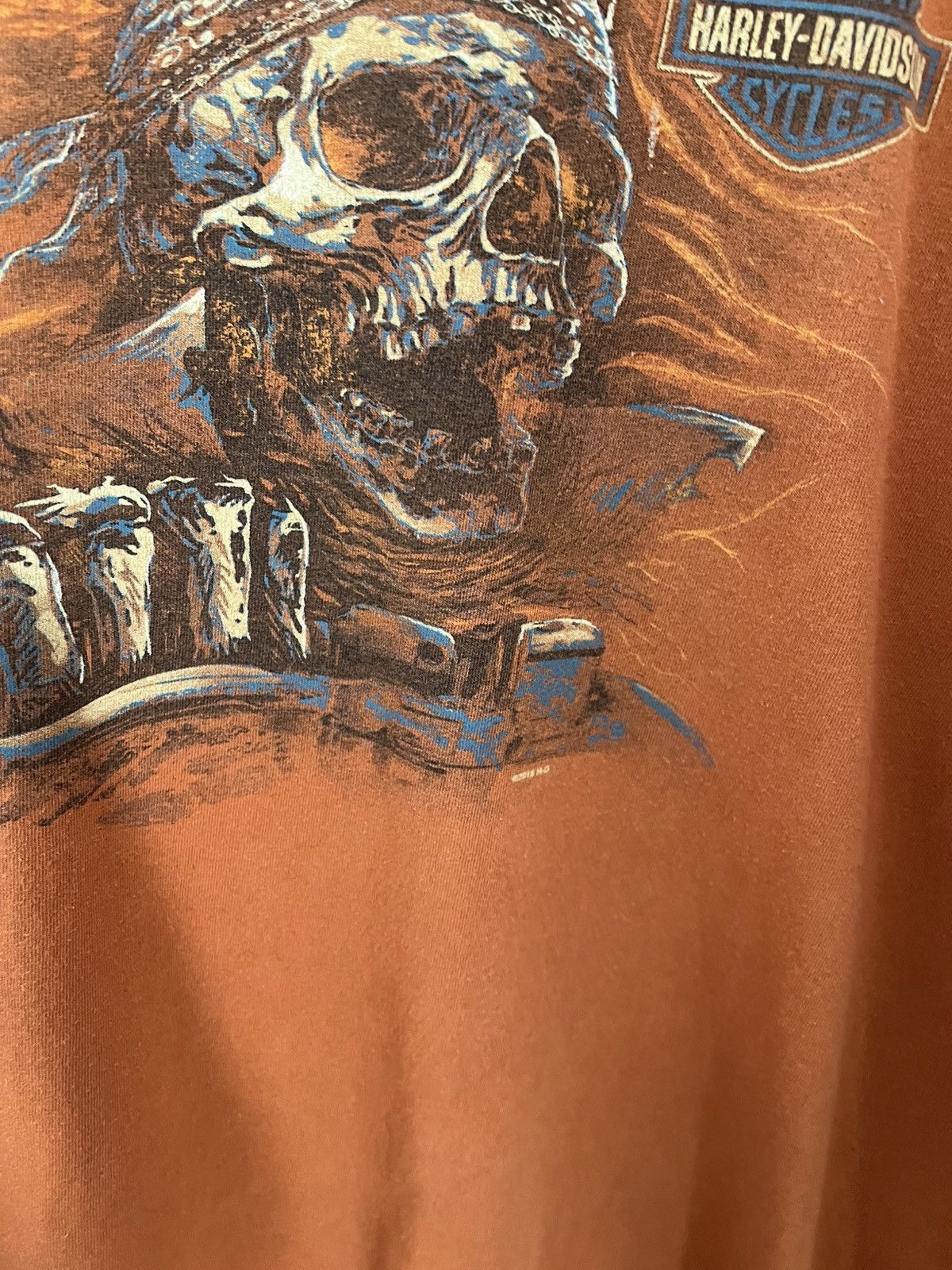 Harley Davidson H-D Rubber City Akron OH Pirate Skull Tee Size US XXL / EU 58 / 5 - 5 Thumbnail