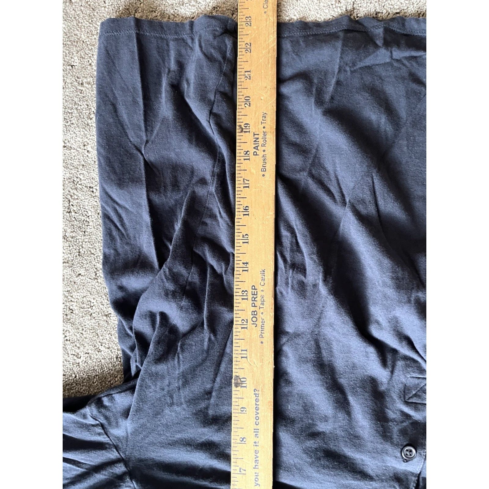 H&M VINTAGE H&M Women's Blouse - Navy Blue Solid Henley Sleeve Roll L Shirt Comfortable Casual Size L / US 10 / IT 46 - 5 Thumbnail