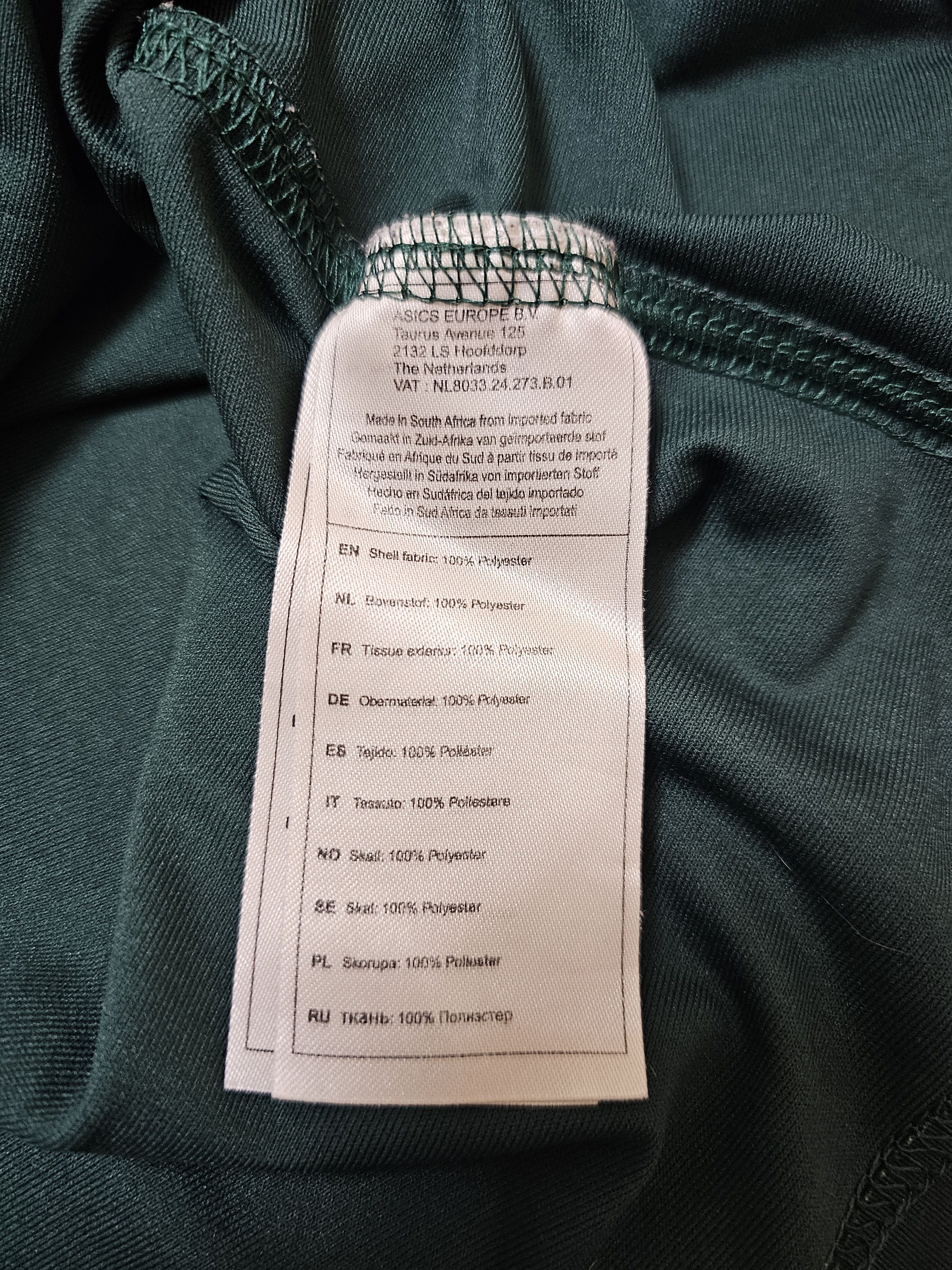 Asics SOUTH AFRICA RUGBY JERSEY 2015 WORLD CUP UNION RUGBY JERSEY Size US XL / EU 56 / 4 - 8 Thumbnail