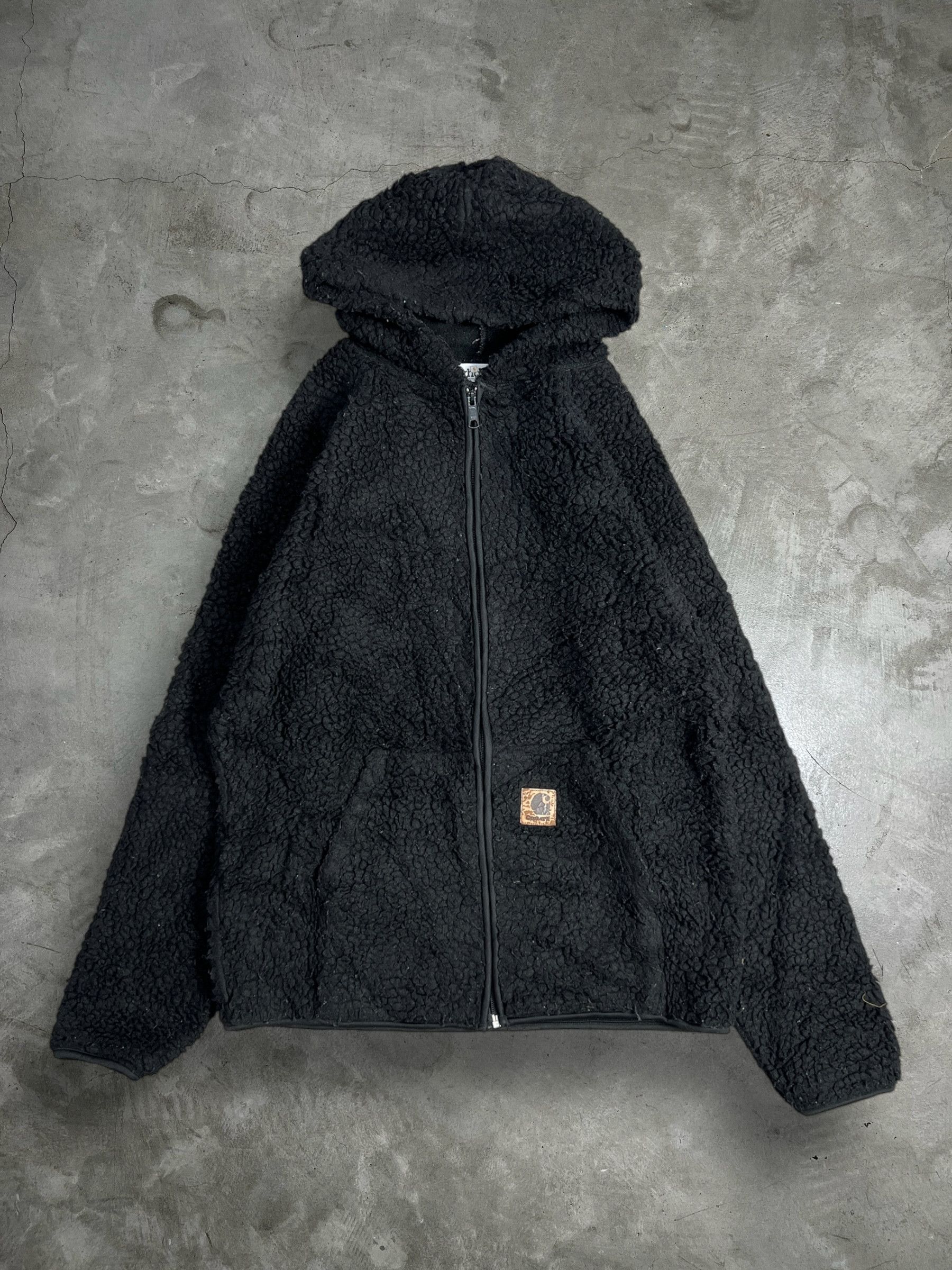 Carhartt Zipped Hoodie Sherpa Wool Lined Jacket (L) JK537