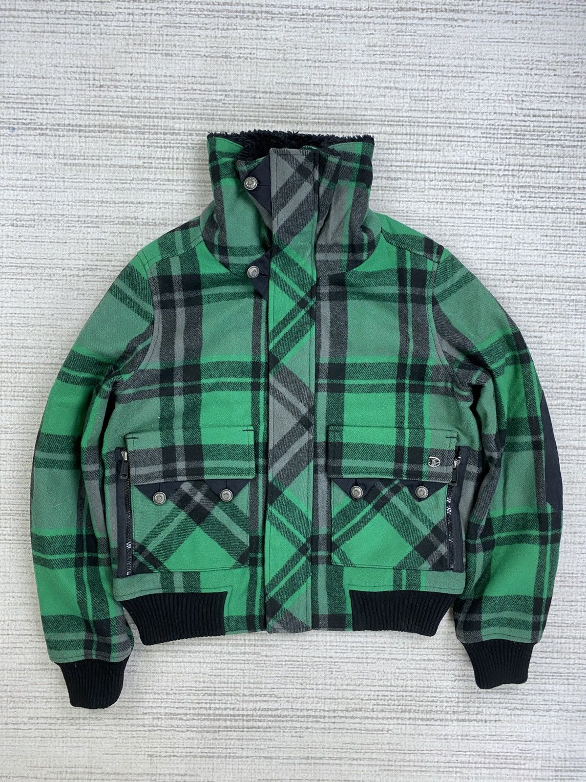 Diesel 🔥Diesel Green Checked Multipocket Lined Sherpa Jacket Size US M / EU 48-50 / 2 - 6 Thumbnail