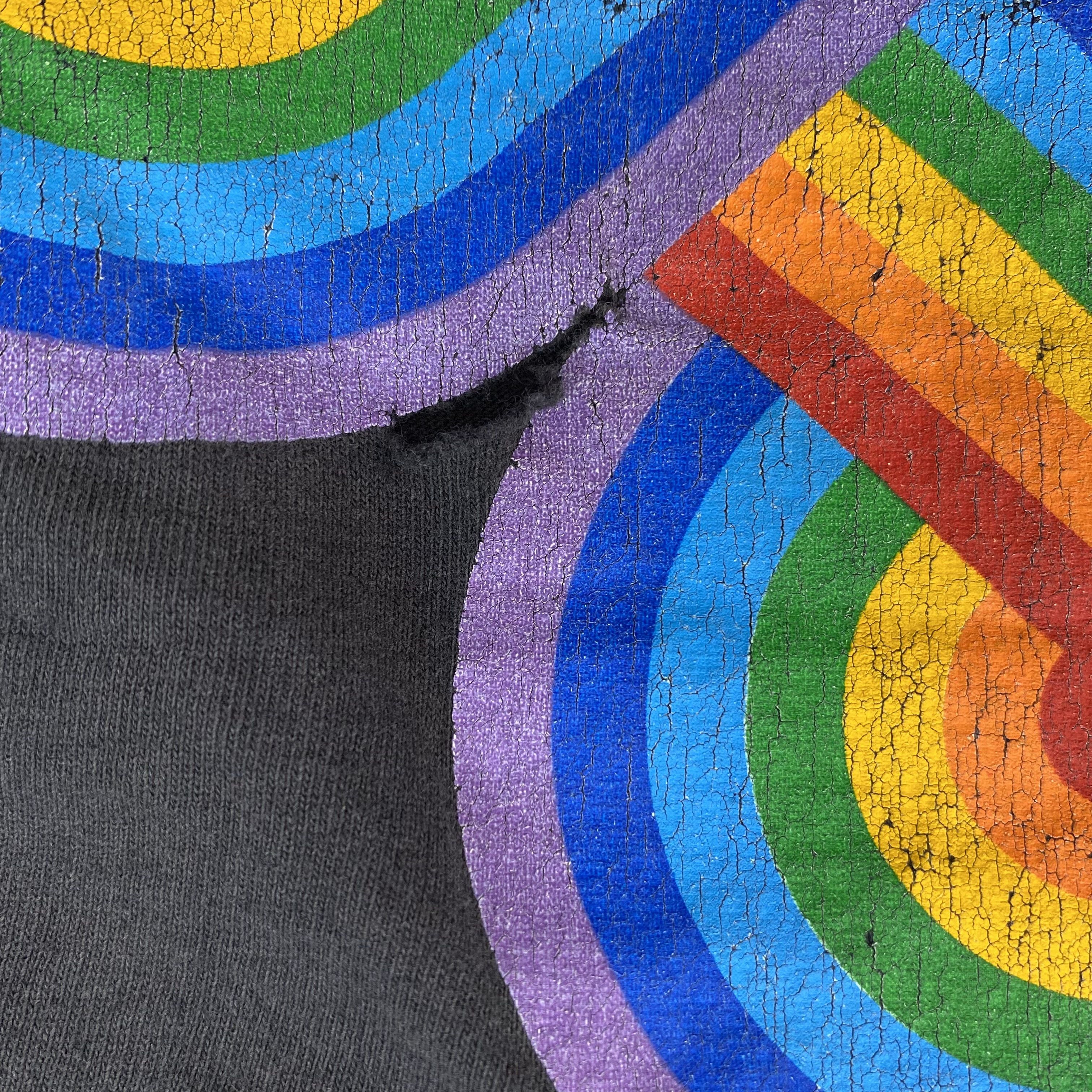 Vintage Vintage Rainbow Logo Fade Black Distressed T-Shirt 90s M085 Size US L / EU 52-54 / 3 - 8 Thumbnail