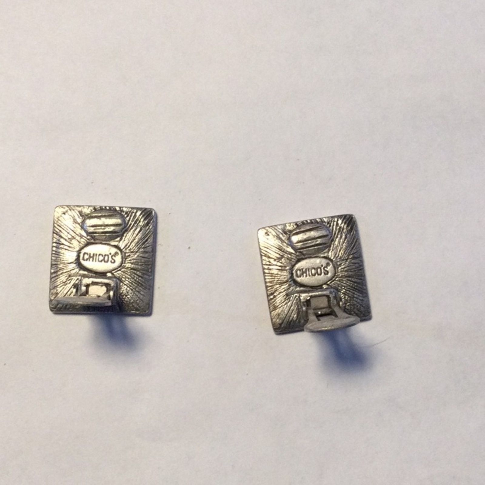 Other Chico's Vintage Gold & Silver Tone Square Clip-On Earrings Size ONE SIZE - 6 Thumbnail