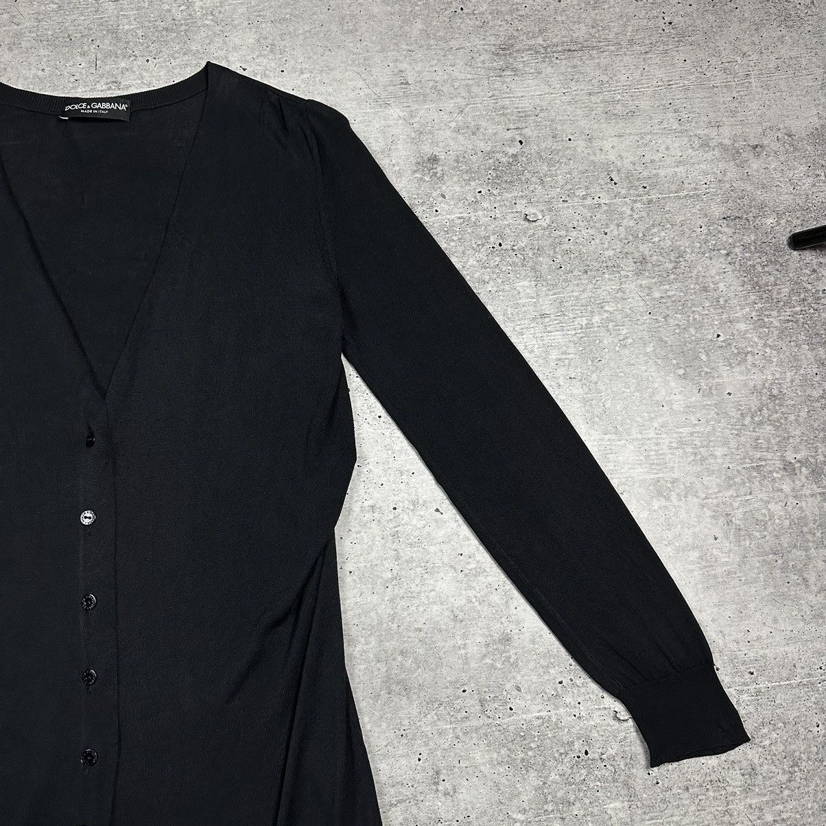 Dolce & Gabbana DOLCE GABBANA Black Button-Up V-neck Cardigan Size M / US 6-8 / IT 42-44 - 3 Thumbnail