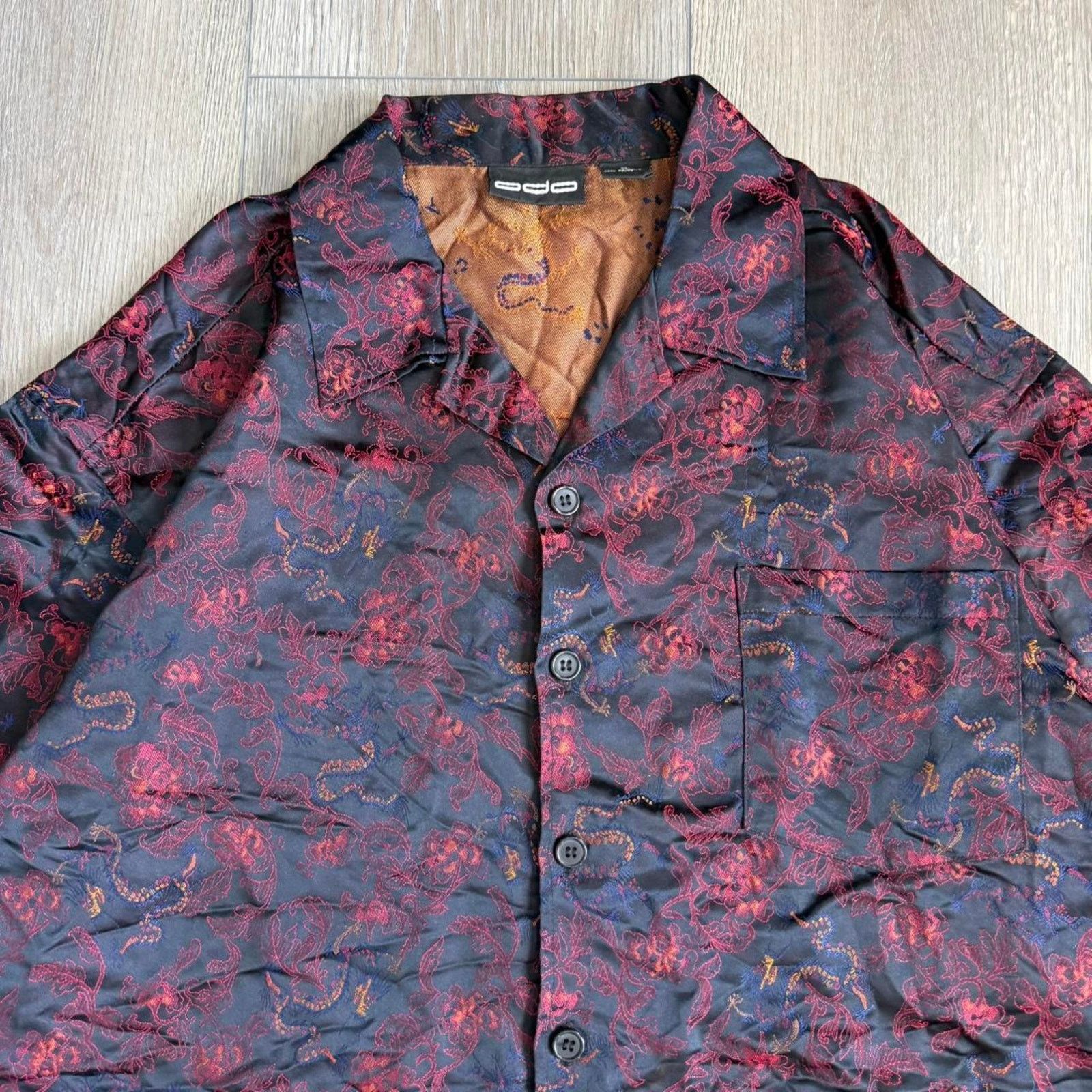 Other Vintage 90s odo silky patterned button down shirt Size US XL / EU 56 / 4 - 2 Thumbnail