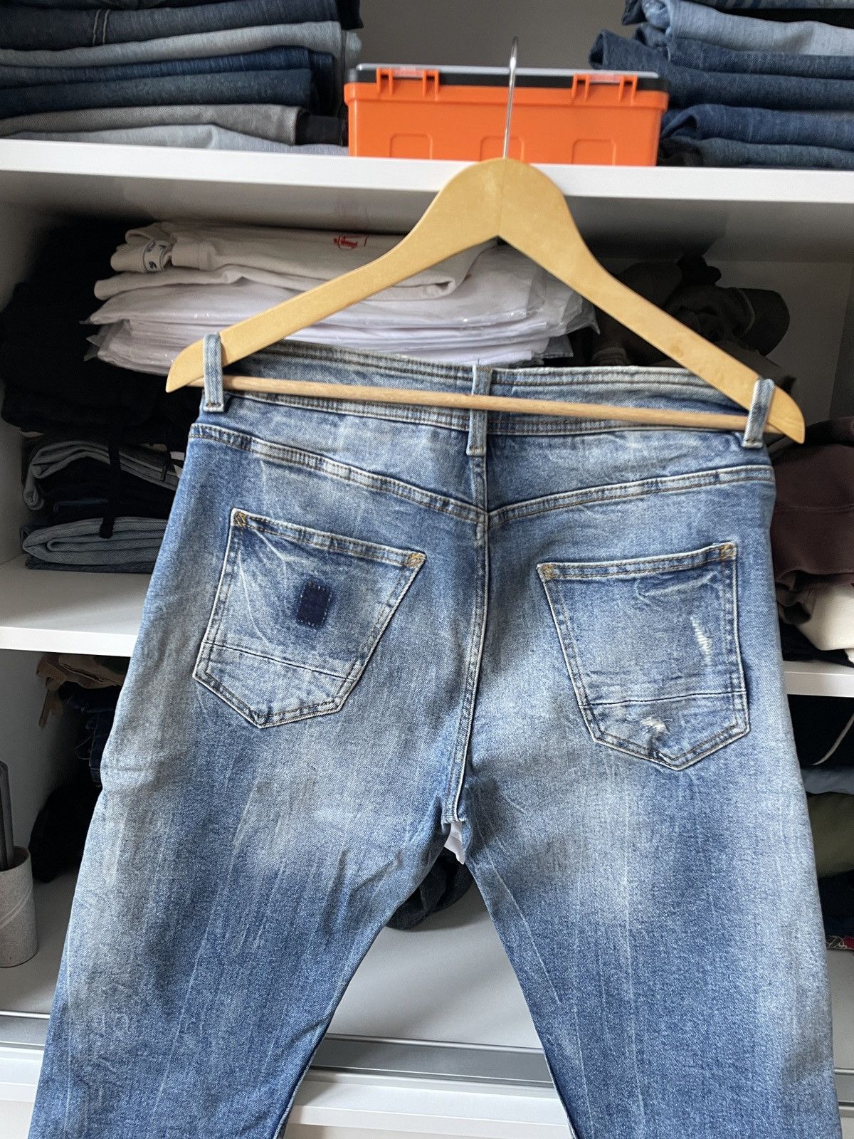 If Six Was Nine Distressed Ripped Skinny Slim Faded Washed Denim Jeans Drip Size US 30 / EU 46 - 7 Thumbnail