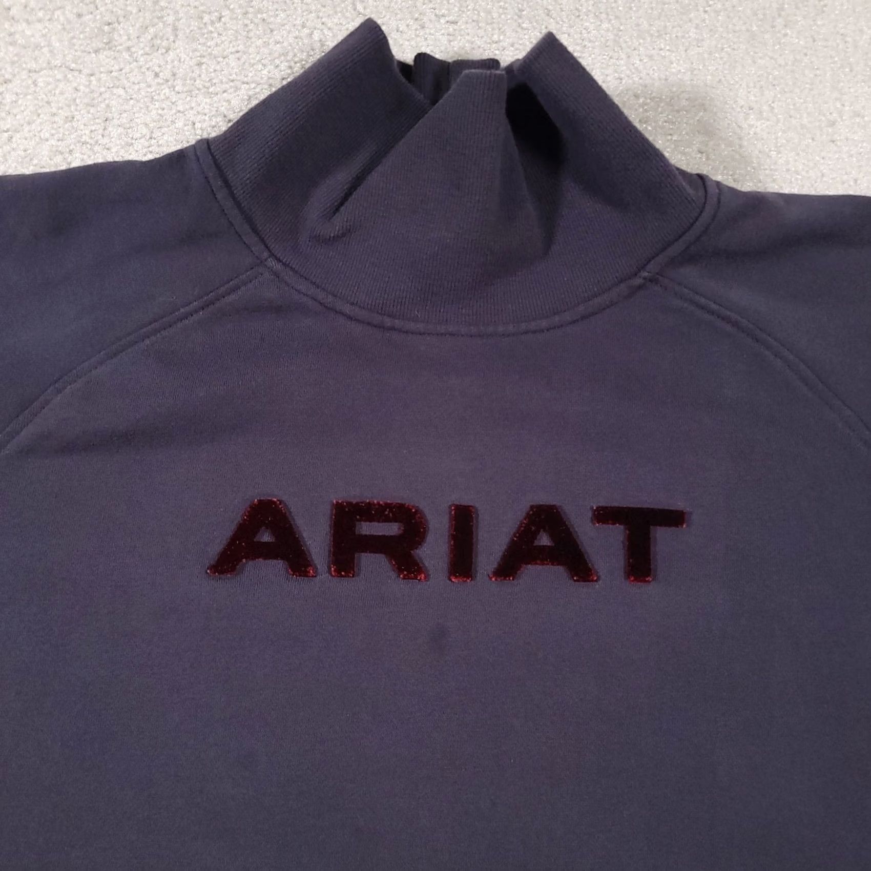 Ariat Ariat Sweatshirt Women's 2XL High Neck Velour Spell Out Logo Running Wrap Jumper Size XXL / US 16-18 / IT 52-54 - 3 Thumbnail