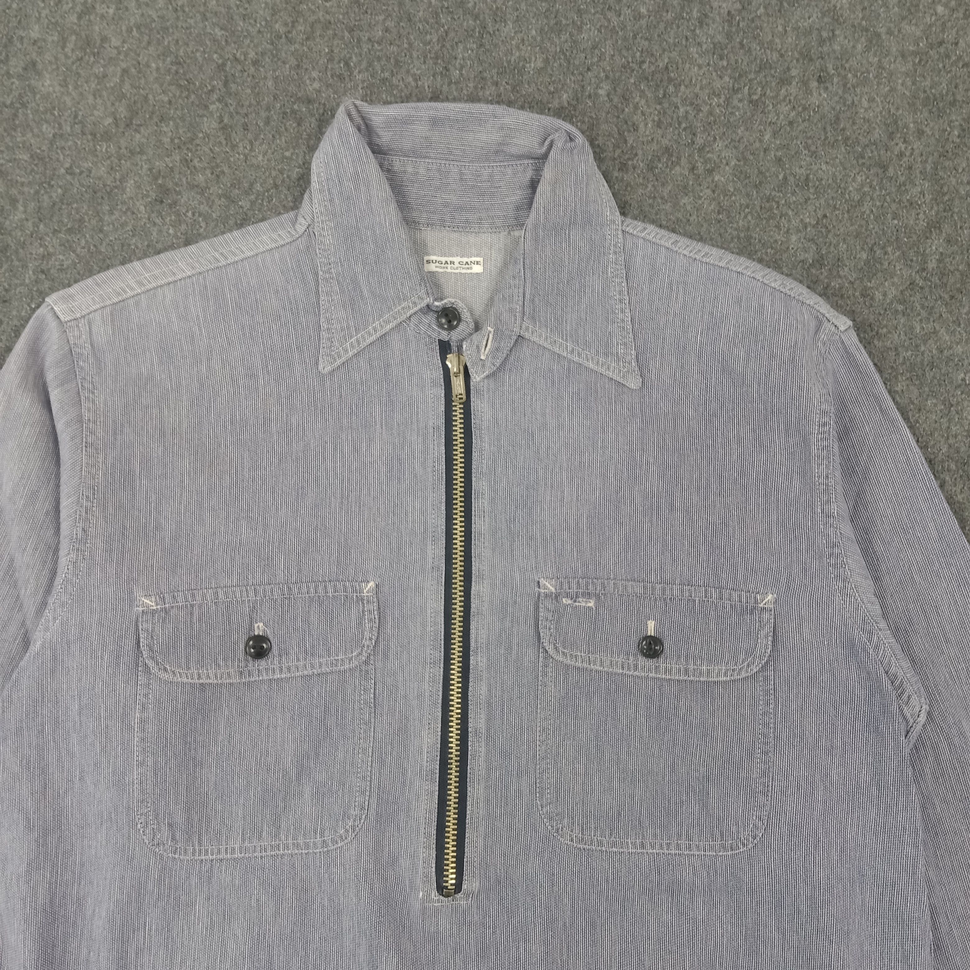 Japanese Brand × Sugar Cane × Vintage Sugar Cane Japanese Style Half Zipper Shirt Jacket Size US L / EU 52-54 / 3 - 2 Thumbnail