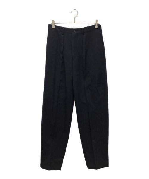 image of Yohji Yamamoto Wool Gabata Tuck Pants in Navy, Men's (Size 31)