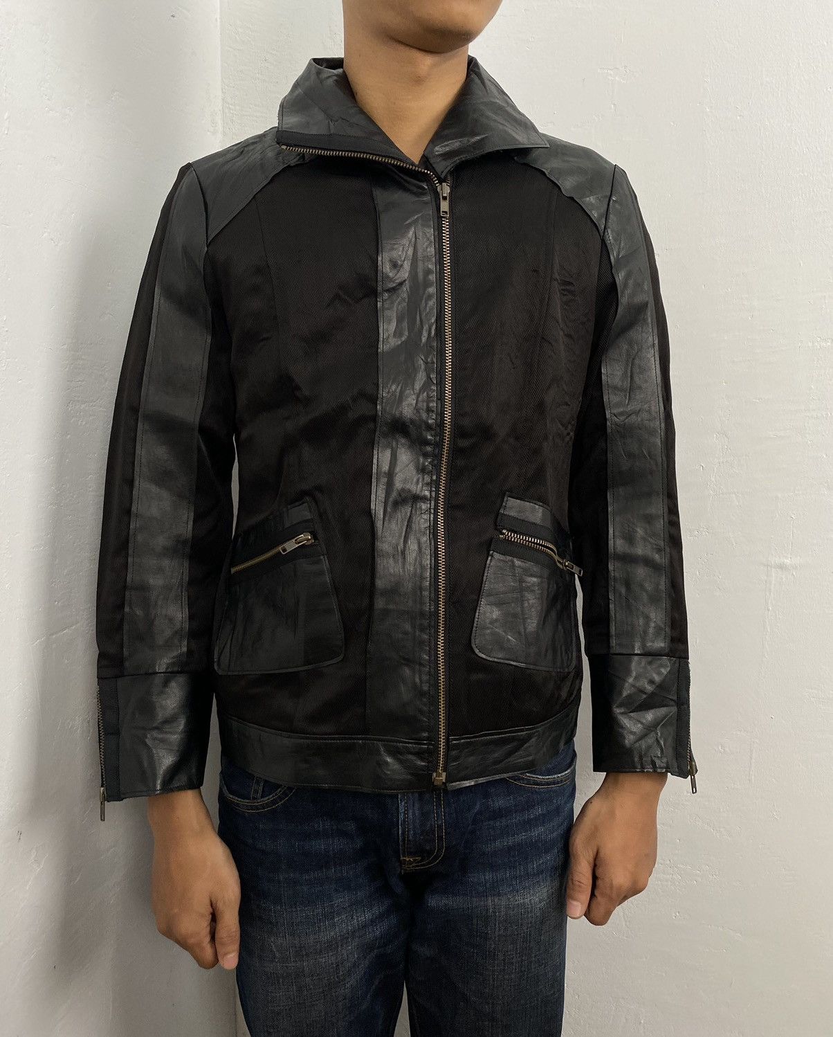 If Six Was Nine × Japanese Brand × KMRii Ritsuko Shirahama leather mix jacket Size US S / EU 44-46 / 1 - 4 Thumbnail