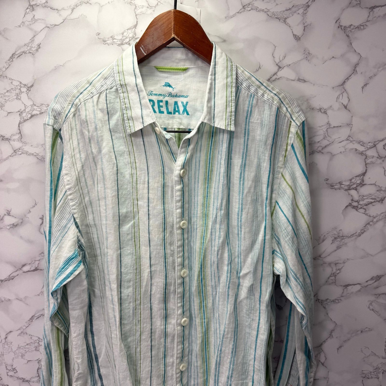 Tommy Bahama Tommy Bahama Men's Shirt sz L 100% Linen Long Sleeve #G673 Size US L / EU 52-54 / 3 - 5 Thumbnail