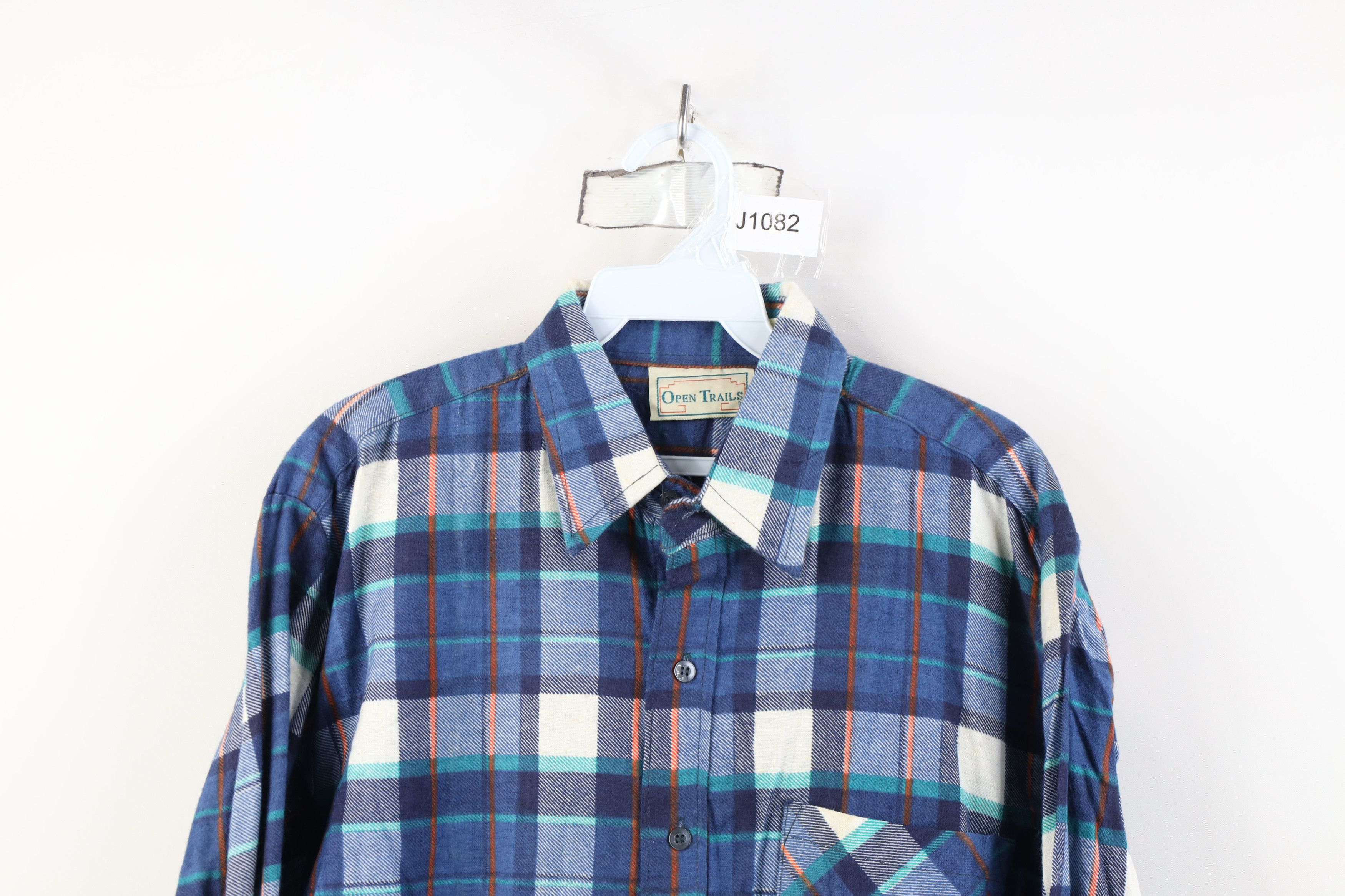 Vintage Vintage 70s Streetwear Flannel Collared Button Shirt Plaid Size US M / EU 48-50 / 2 - 2 Thumbnail
