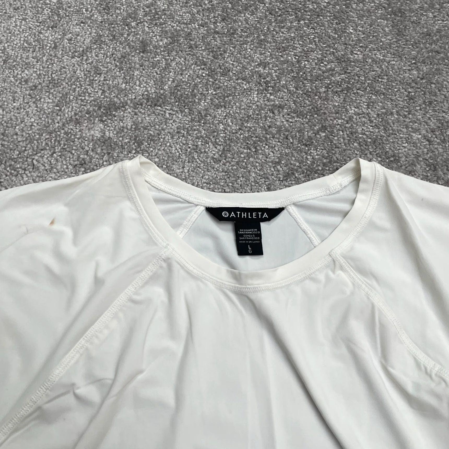 Vintage Active T-Shirt Womens L White Crew Neck Short Sleeve Nylon Athletic Size L / US 10 / IT 46 - 3 Thumbnail