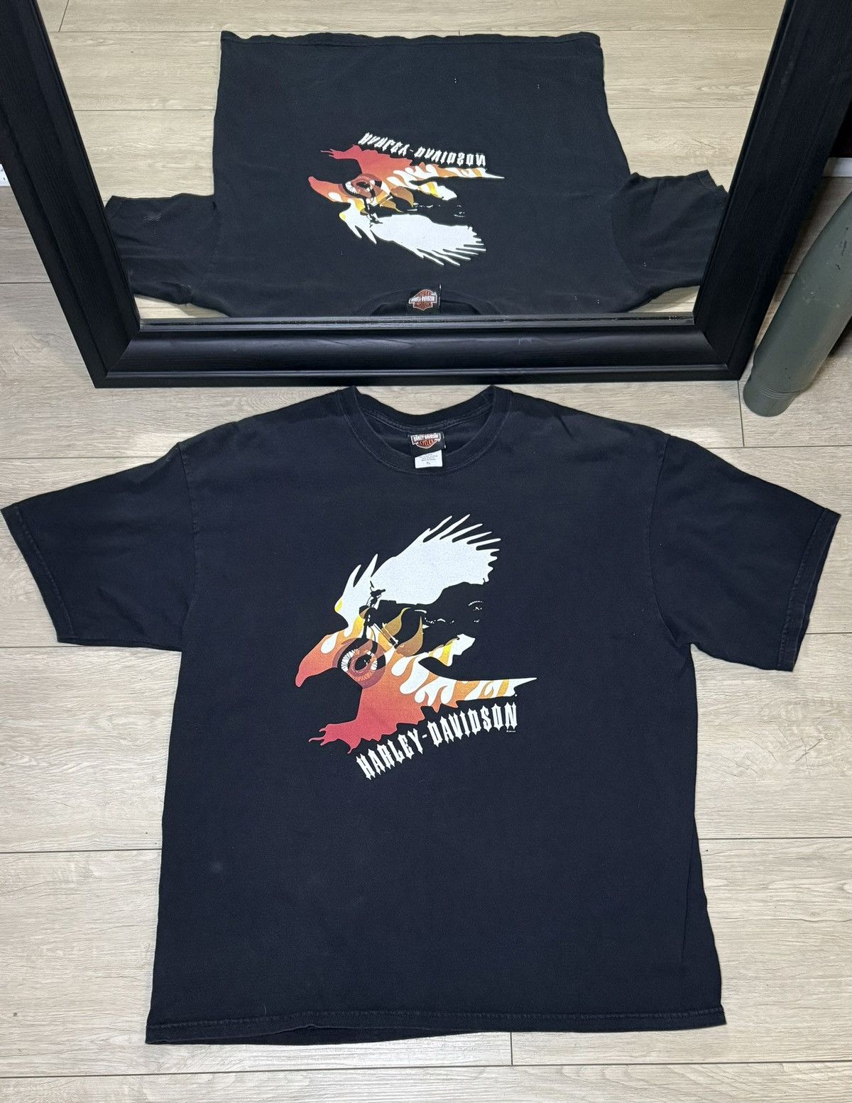 Harley Davidson Vintage 2000s Harley Davidson Flaming Eagle Motorcycle Shirt Size US XL / EU 56 / 4 - 1 Thumbnail