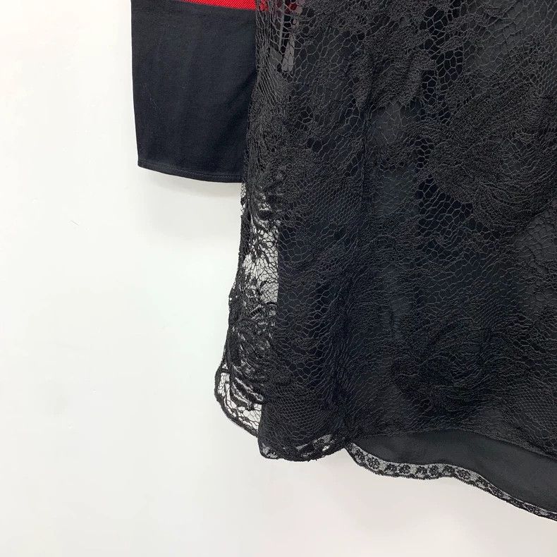 Prada Prada Color-blocked striped lace mulberry silk long-sleeved Size XS / US 0-2 / IT 36-38 - 5 Thumbnail