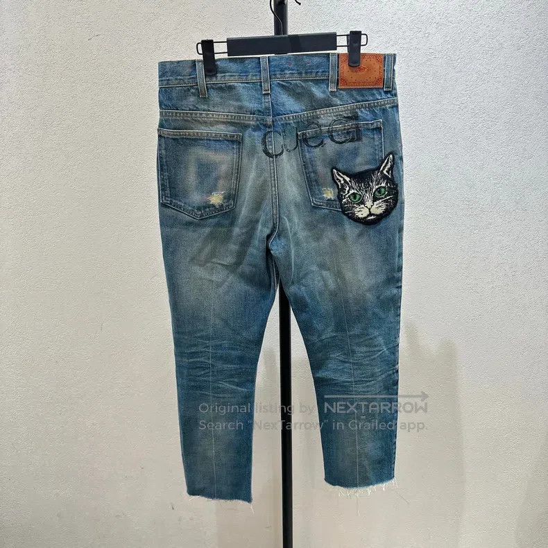 Gucci Gucci Cat's head embroidered Logo jeans in the pocket Size US 29 - 2 Thumbnail
