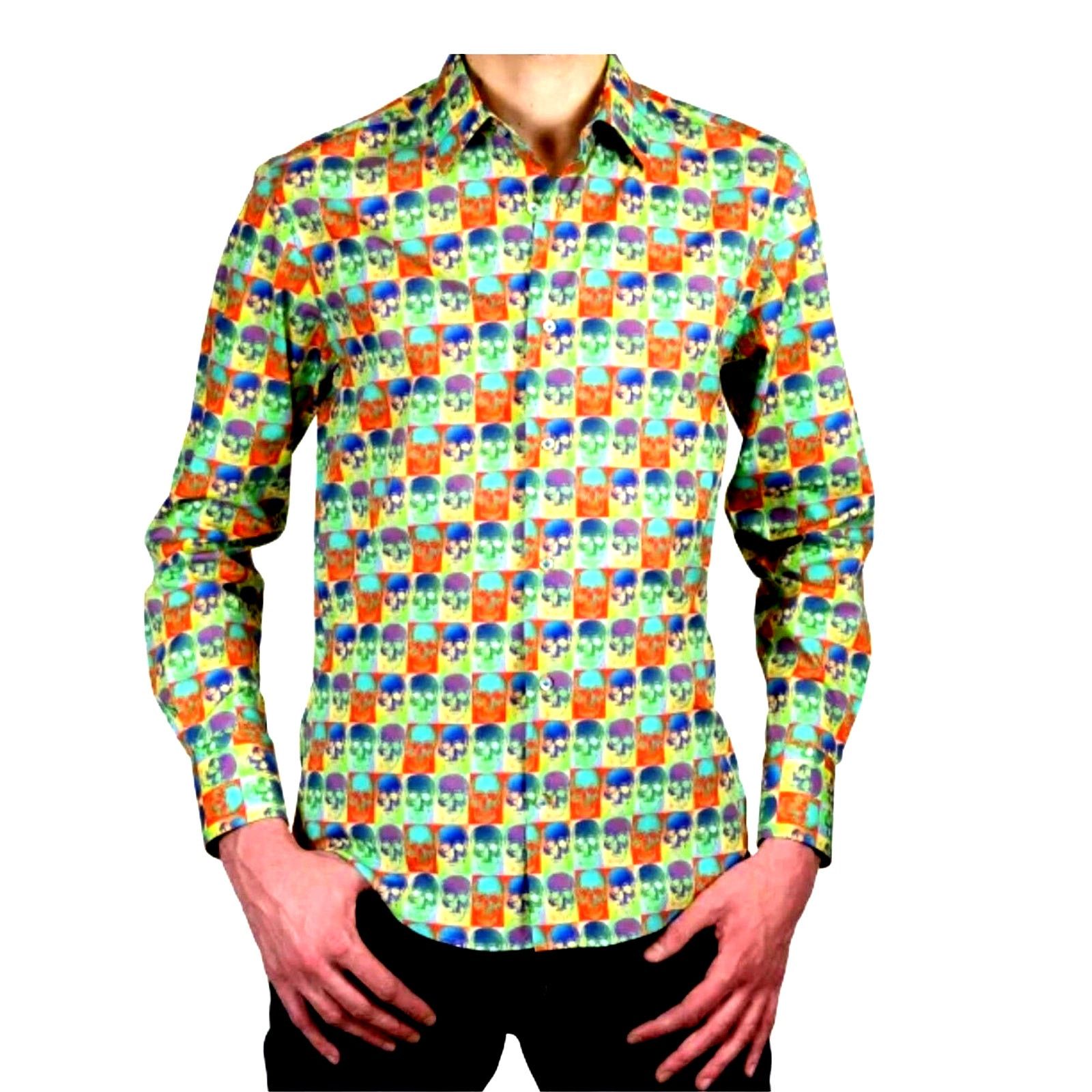 Other Coton Doux Pop Art Skull Button-Up Shirt – Size 39 / 15.5 Size US S / EU 44-46 / 1 - 2 Thumbnail