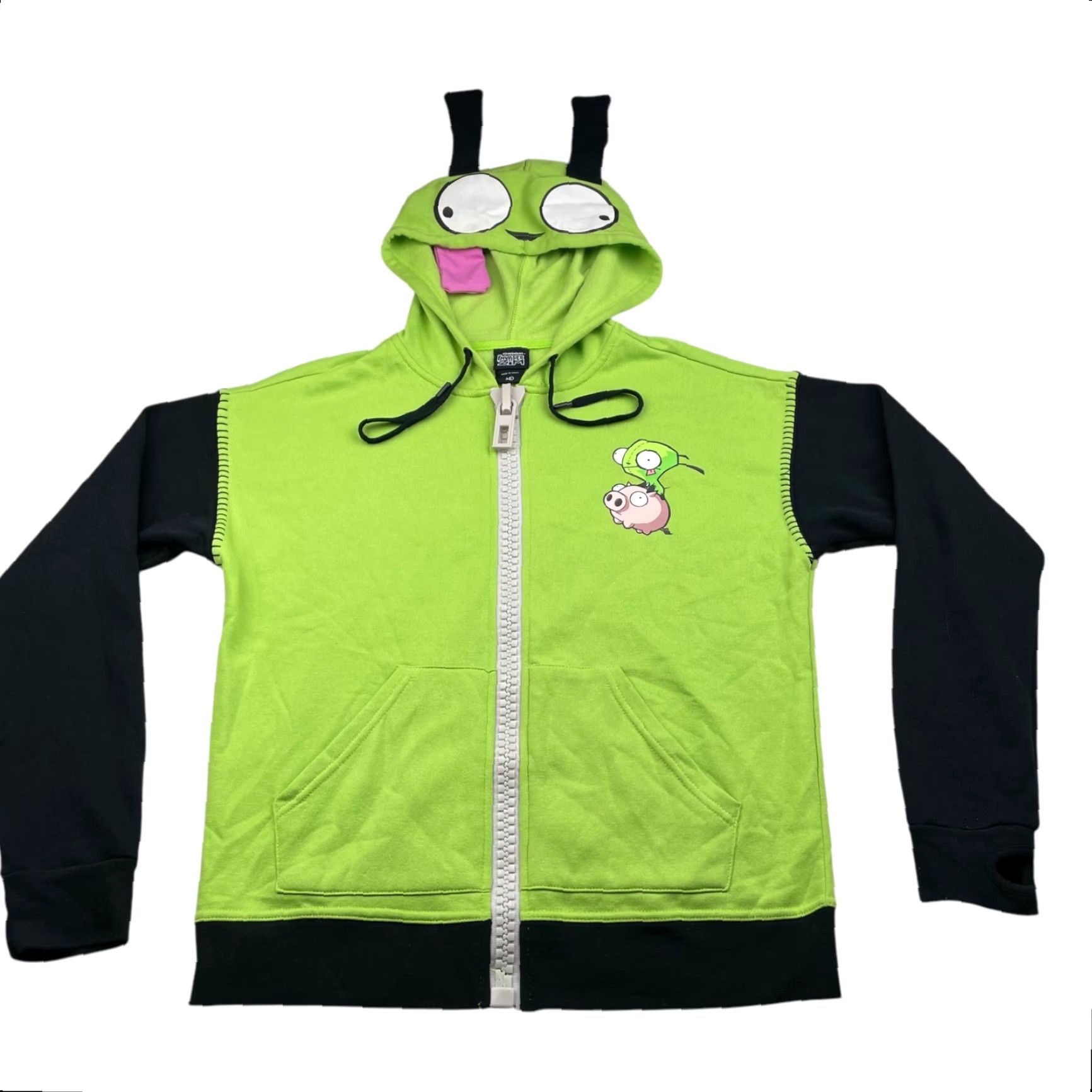 Nickelodeon Nickelodeon Invader Zim Men's Full Zip Hoodie/Jacket Green Medium Size US M / EU 48-50 / 2 - 2 Thumbnail