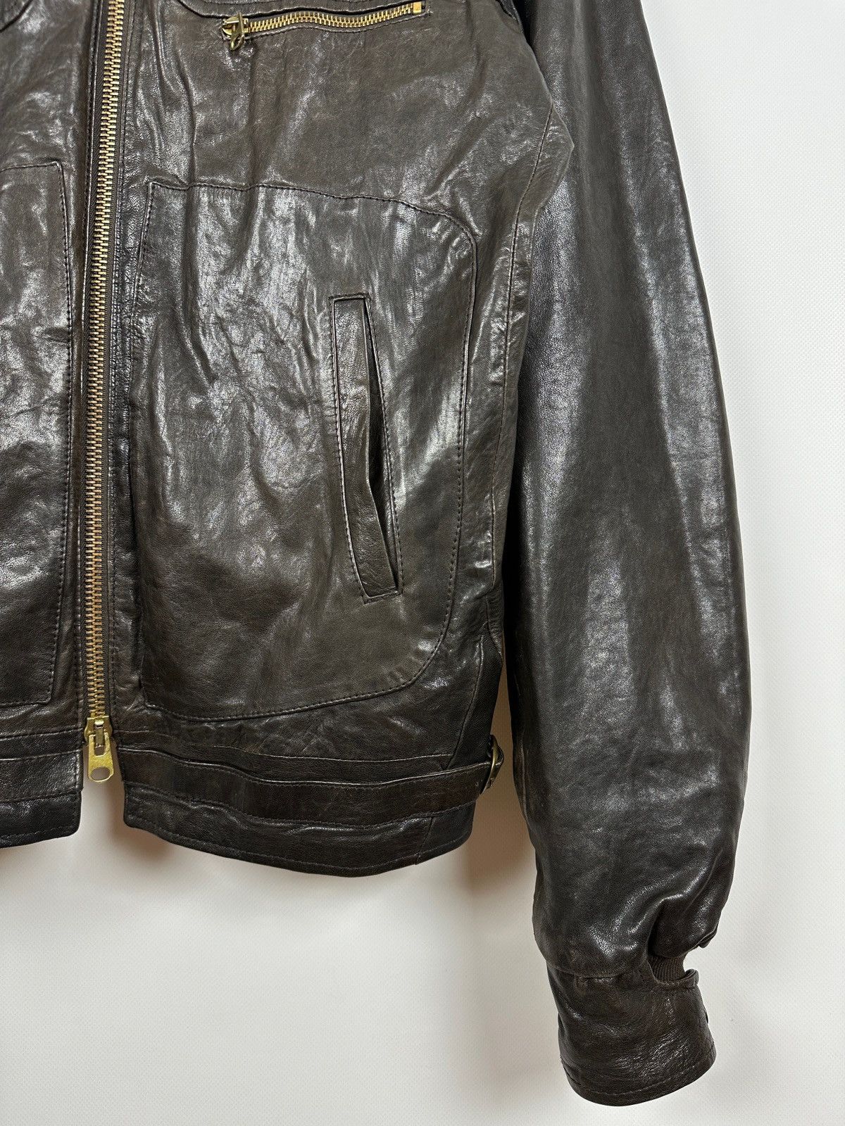 Golden Goose Golden Goose Brown Leather Jacket Size US L / EU 52-54 / 3 - 12 Thumbnail