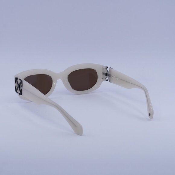 Off-White Off-White OERI14E PALMER 6164 Sunglasses Beige Oval Frame Size ONE SIZE - 9 Thumbnail