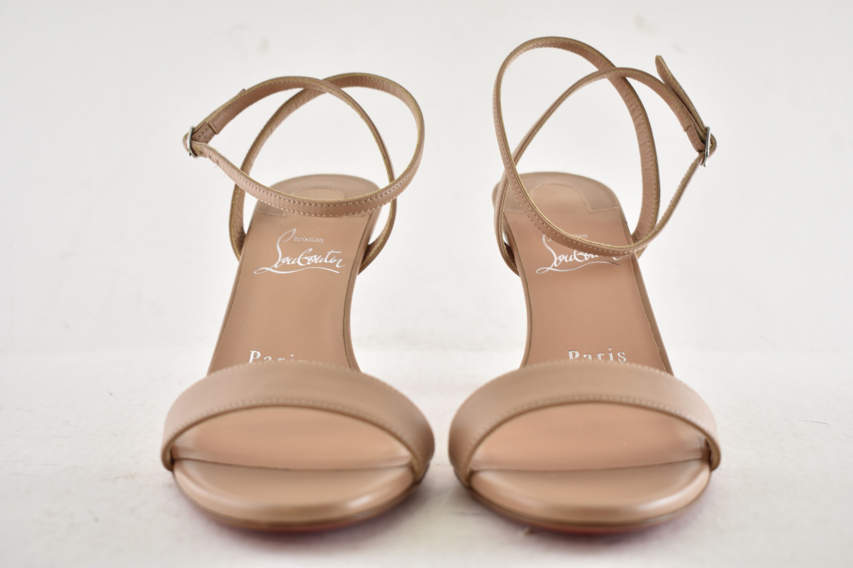 Christian Louboutin Condora Queen 85 Blush Nude Ankle Strap Sandal Heel 40.5 Size US 10.5 / IT 40.5 - 7 Thumbnail