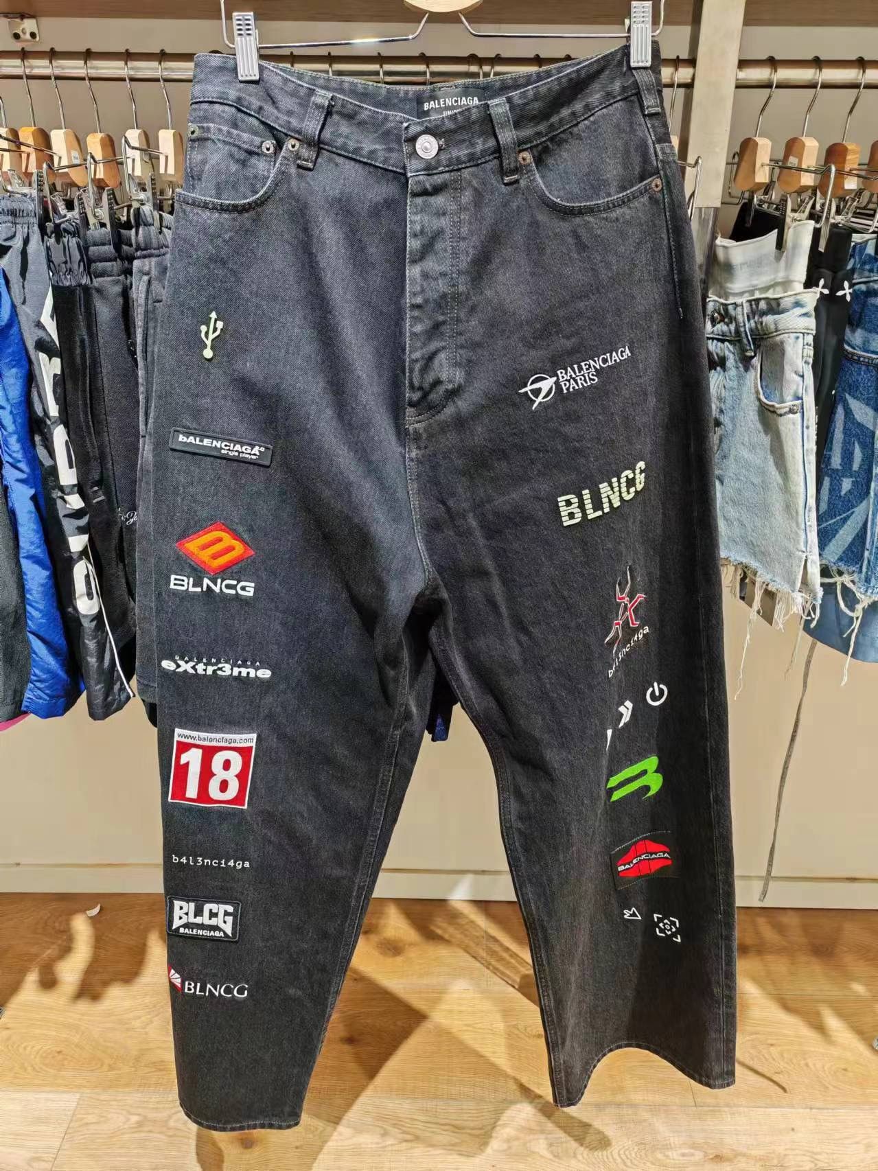 image of Balenciaga Gamer Denim in Black, Men's (Size 30)