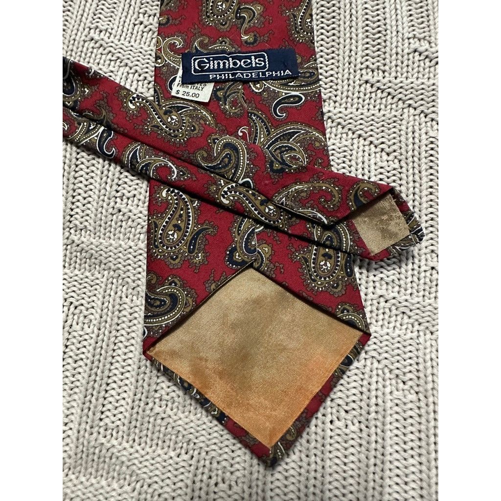 Vintage Vintage Gimbels red paisley tie Size ONE SIZE - 2 Thumbnail