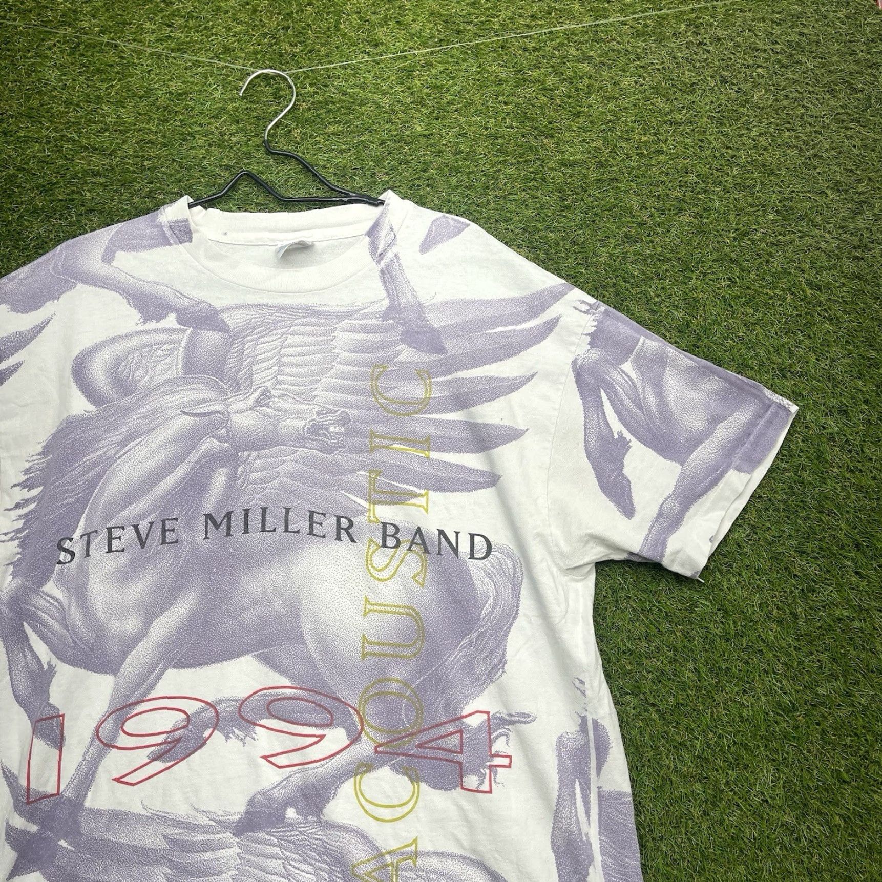 Hanes VINTAGE Steve Miller Band Shirt Hanes Beefy-T Men XL White 90s Band T-Shirt Short Sleeve Crew Neck Mens Size US XL / EU 56 / 4 - 2 Thumbnail