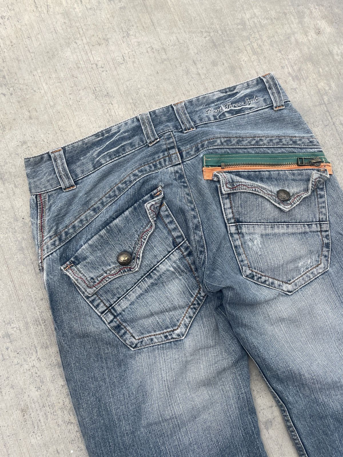 Japanese Brand 2000s JAPANESE BRAND ROOT THREE WHISKER JEANS Size US 32 / EU 48 - 7 Thumbnail