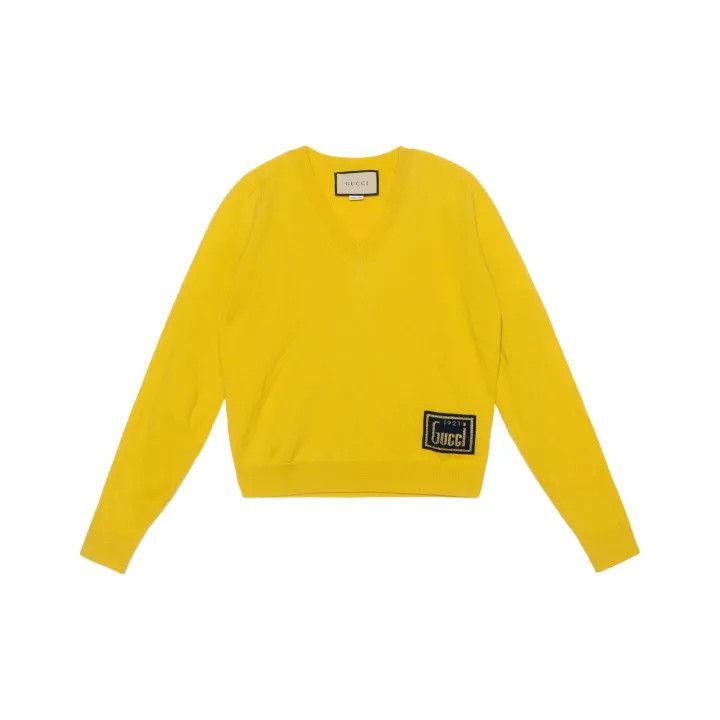 Gucci Gucci 1921 Logo V-Neck Sweater for Women Size S / US 4 / IT 40 - 1 Thumbnail