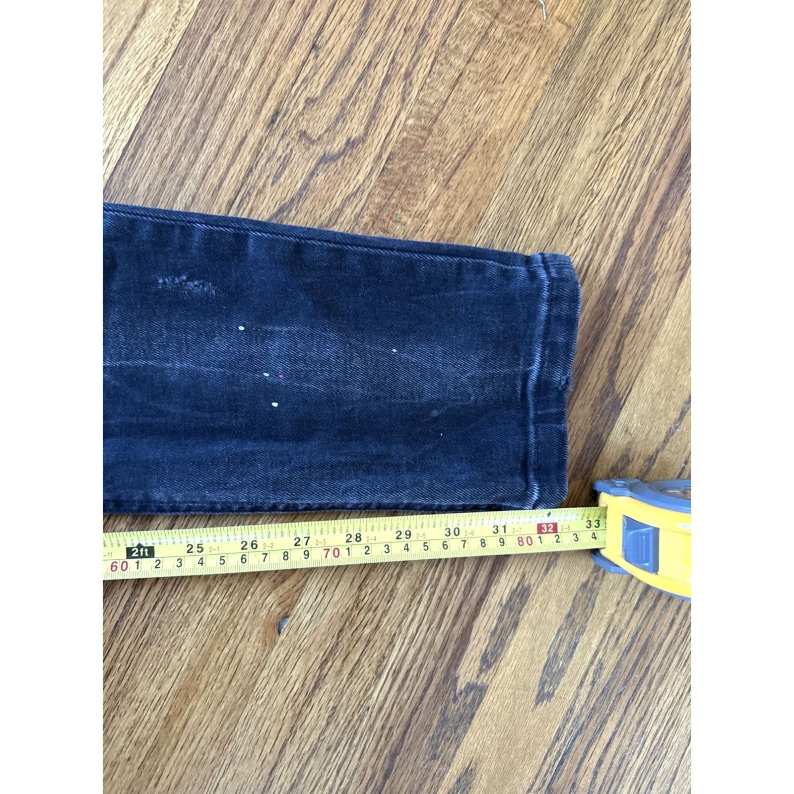 Zara VINTAGE Zara Jeans Men’s 31x32 Black Distressed Skinny Denim Paint Splatters C25 Size US 31 - 7 Thumbnail
