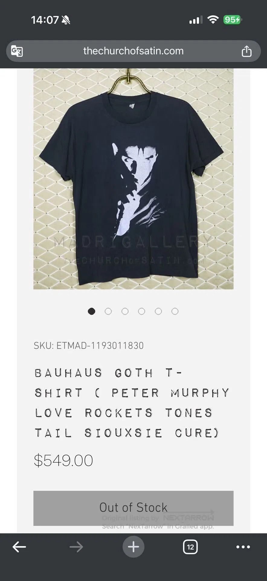 Vintage Vintage 90s Bauhaus Peter Murphy Band Tee. Size US M / EU 48-50 / 2 - 7 Thumbnail