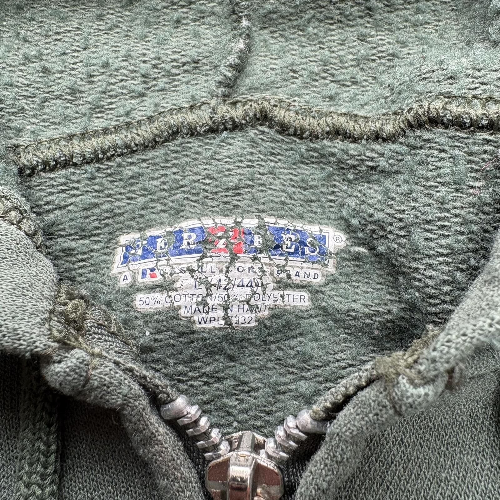 Jerzees Vintage Y2K Jerzees Russell Forest Green Full Zip Hoodie Size US L / EU 52-54 / 3 - 2 Thumbnail