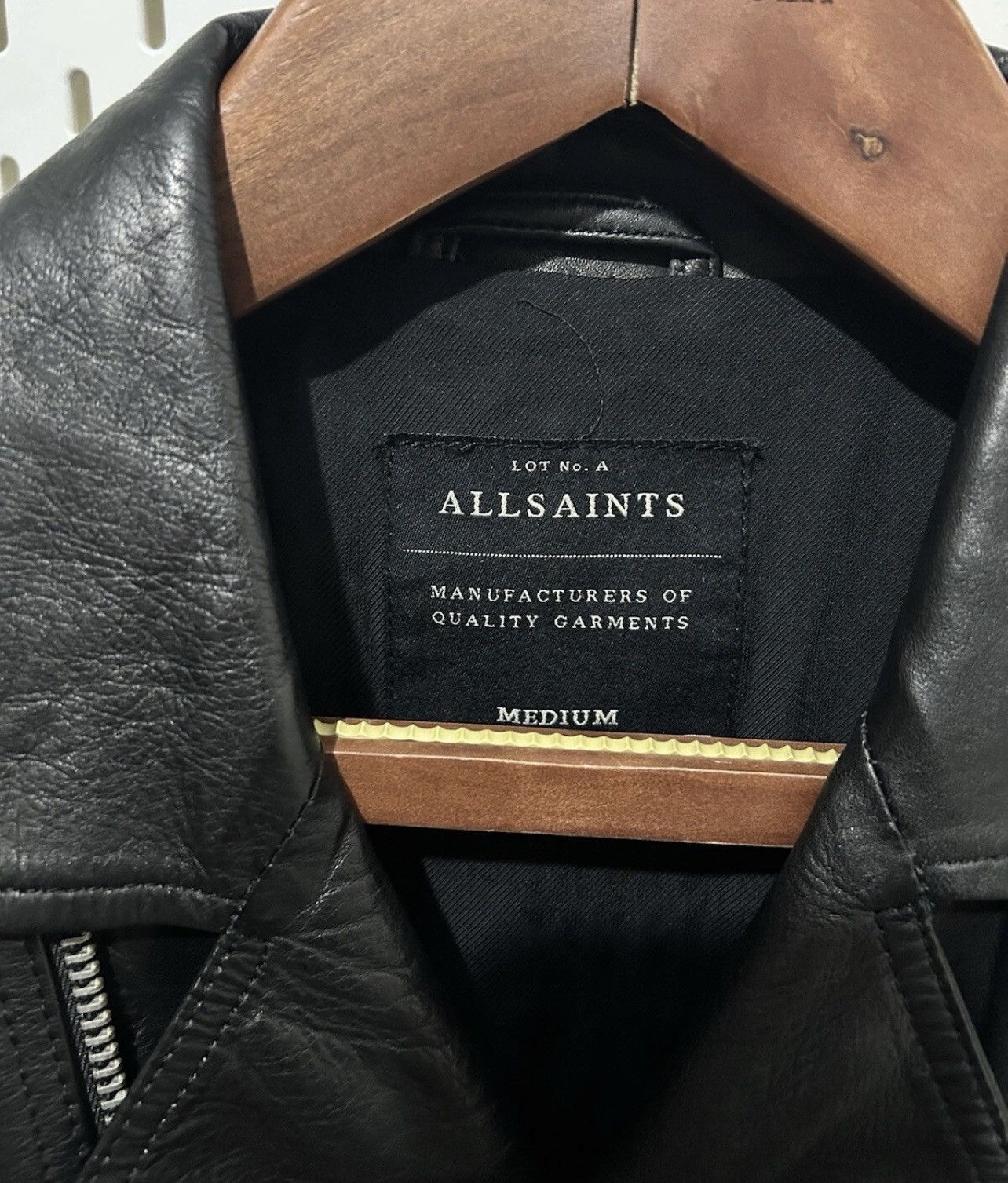 Allsaints Mens All Saints Hemsley Leather Biker Motorcycle cafe racer Size US M / EU 48-50 / 2 - 6 Thumbnail