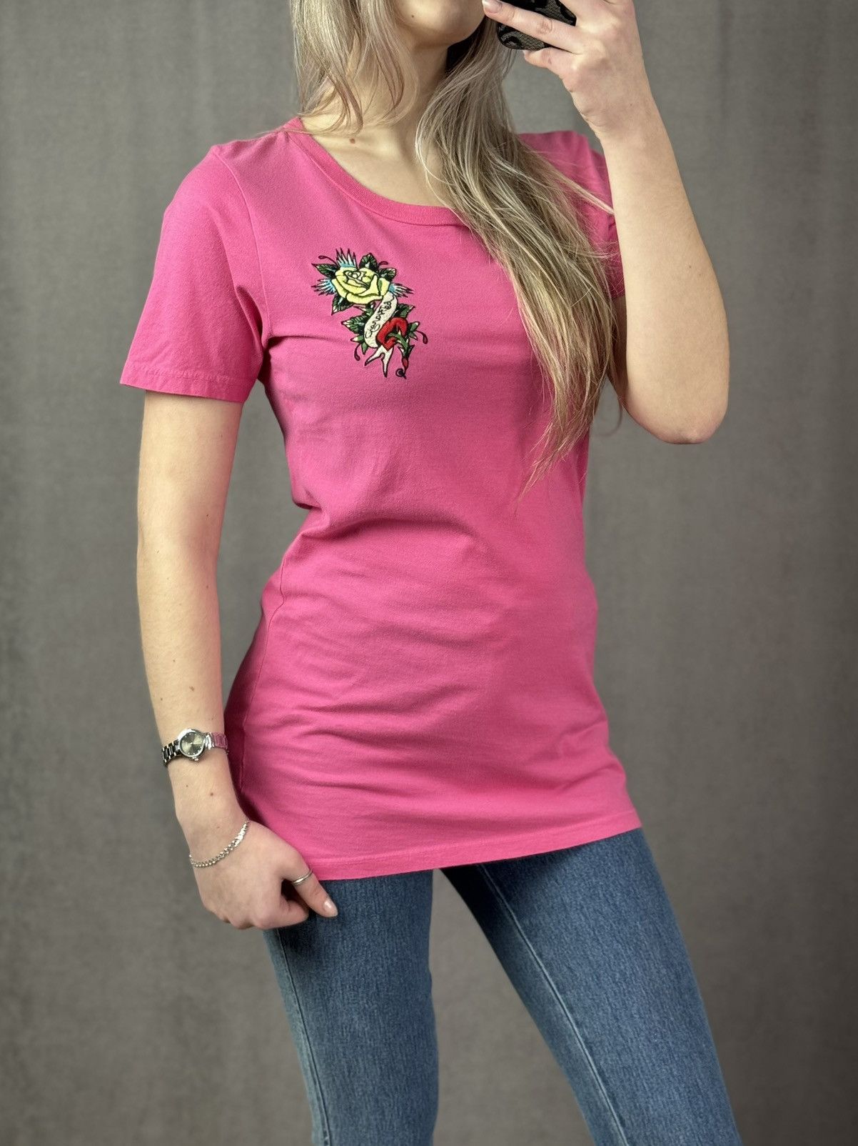Ed Hardy Vintage EdHardy By Christian Audigier t-shirt Dress Japan Size L / US 10 / IT 46 - 2 Thumbnail