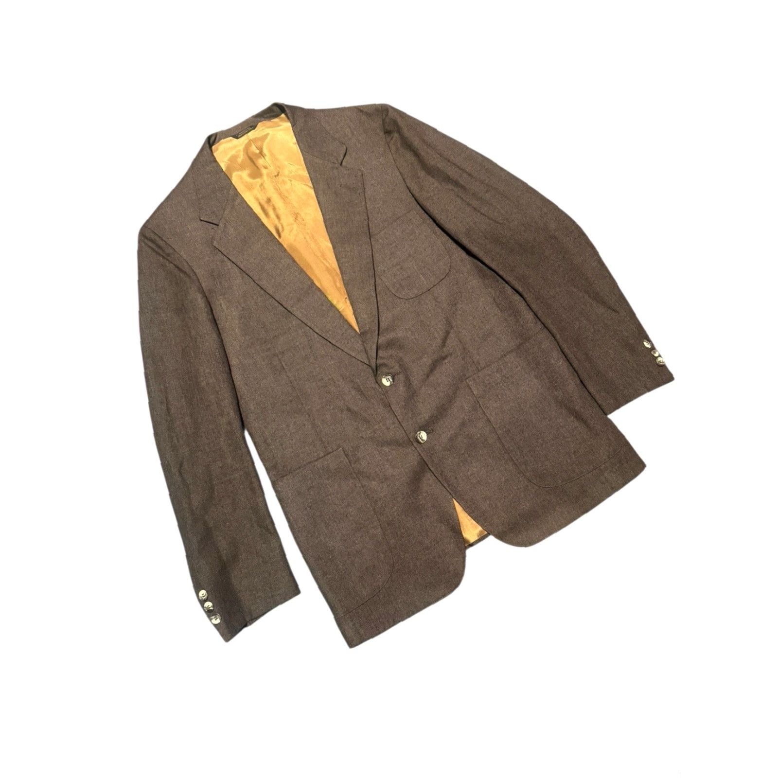 Levi's VINTAGE Levi's Blazer Mens 44R Brown Two-Button Sport Coat Jacket Preppy Size 44R - 3 Thumbnail